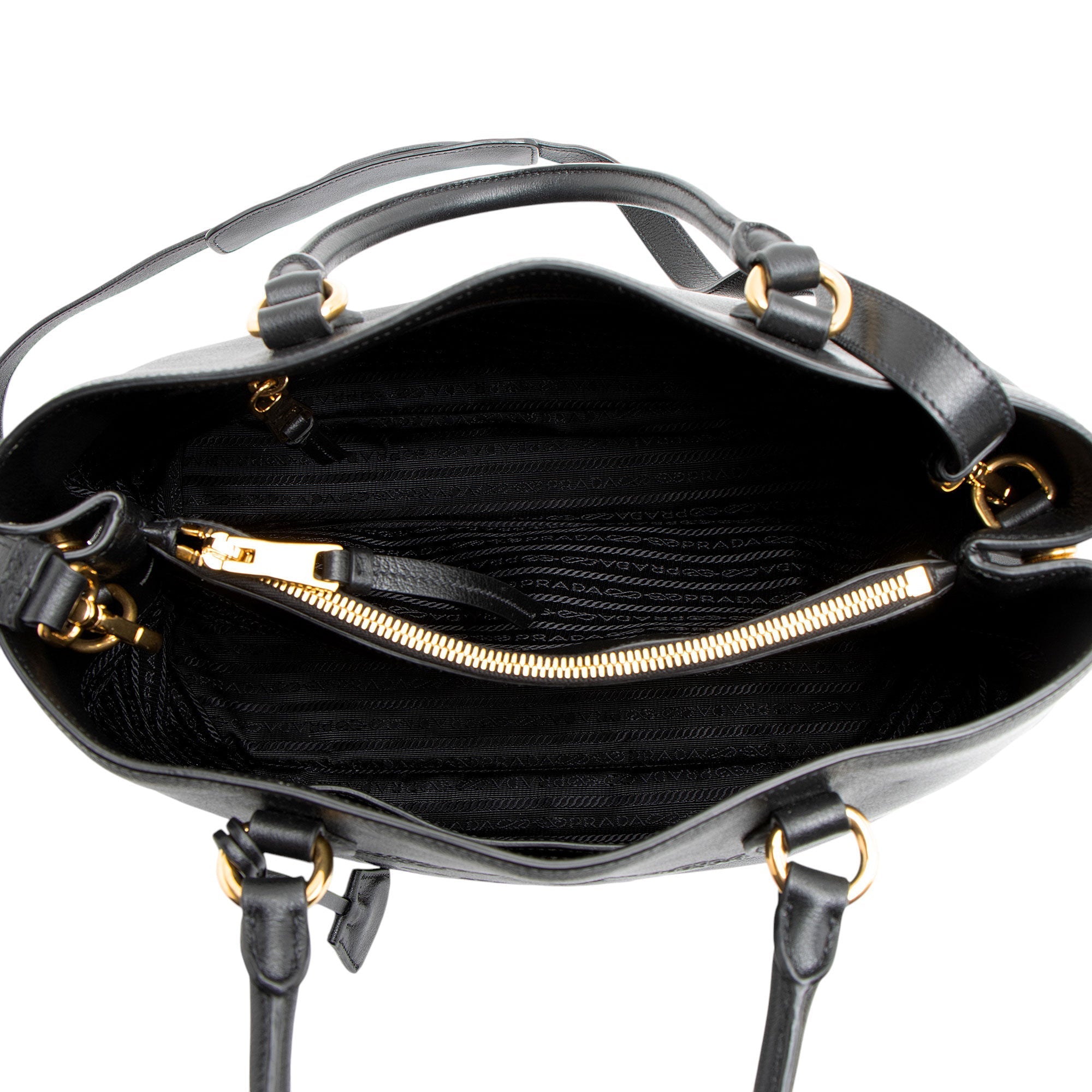 Prada Glace Calf Logo Tote