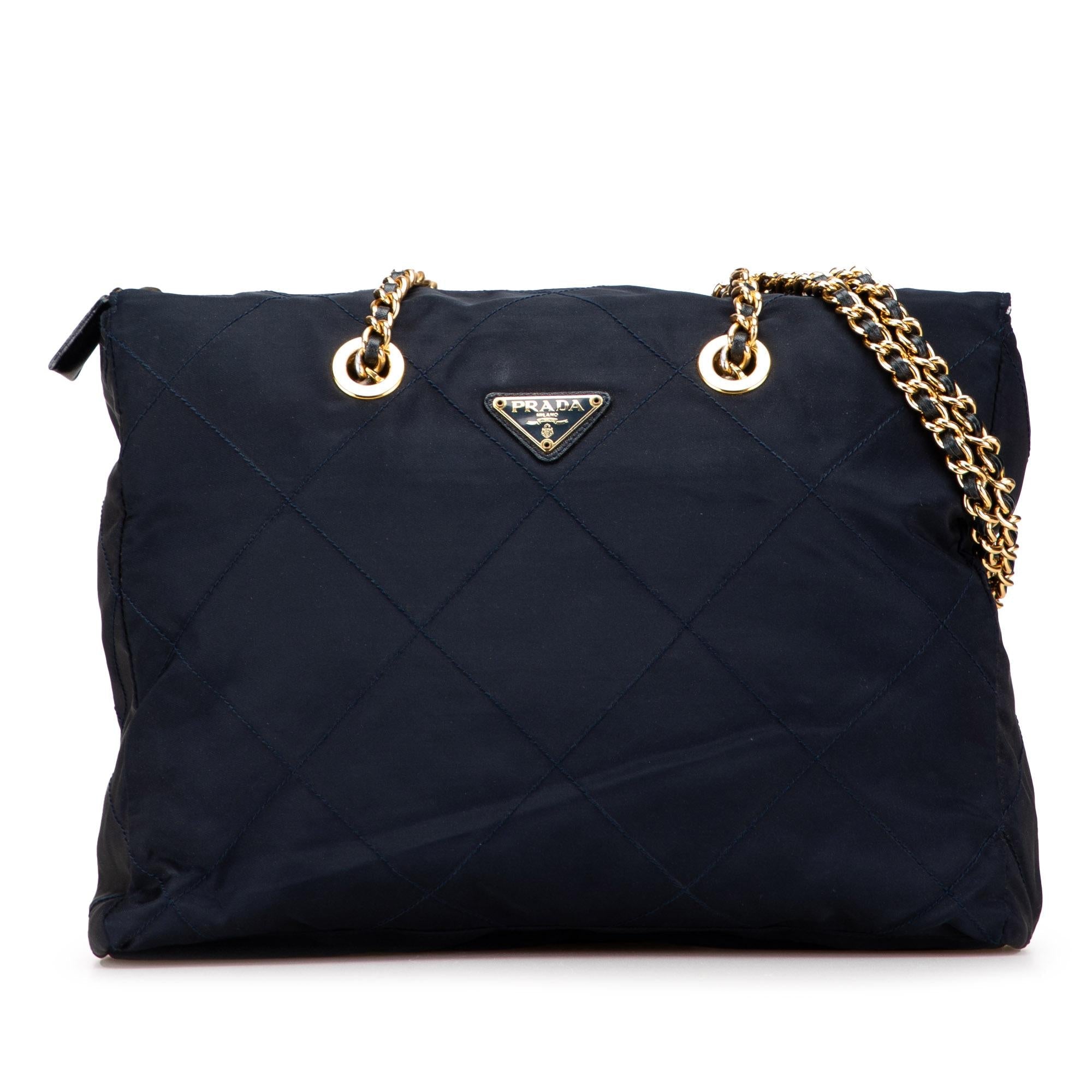Prada Impuntu Tessuto Chain Tote