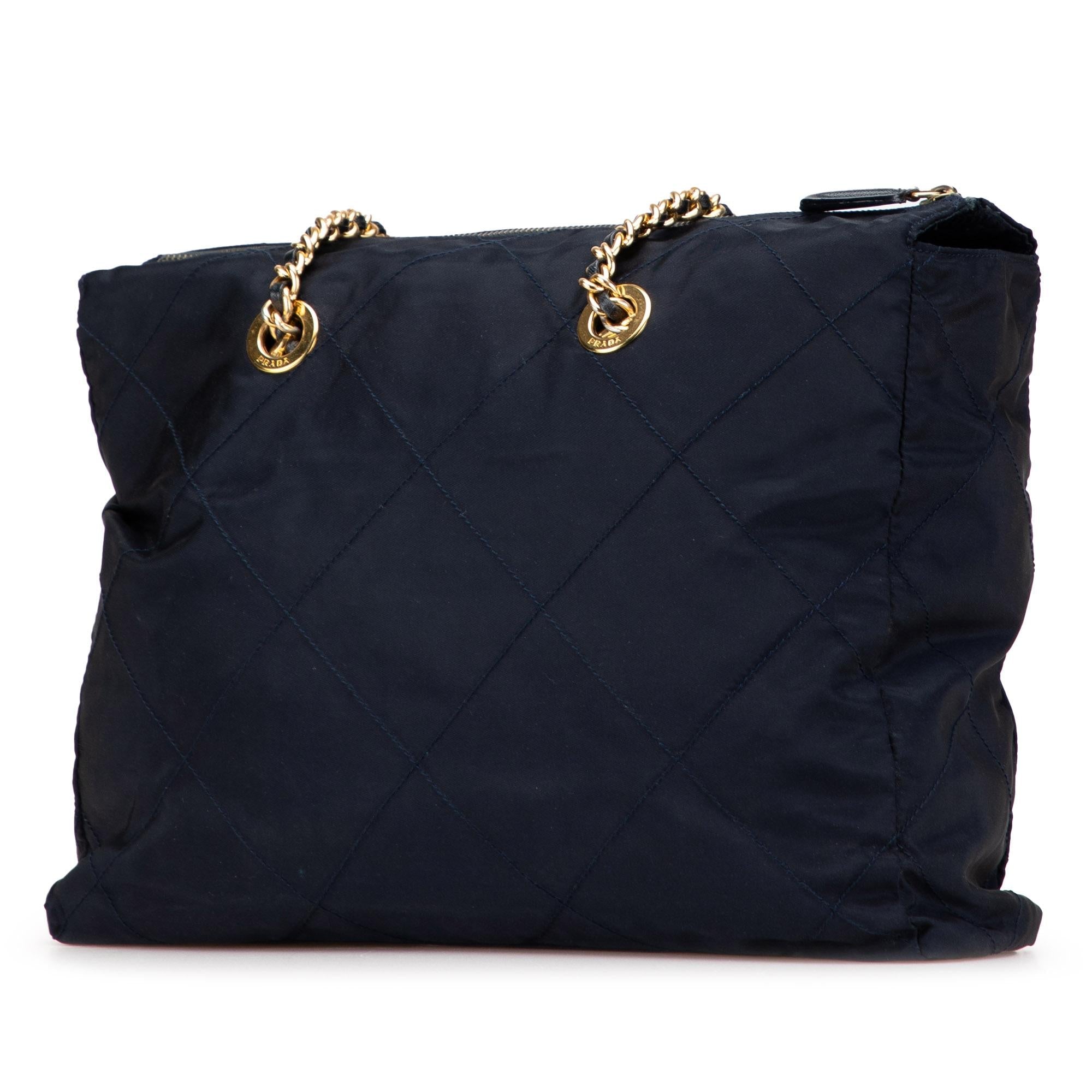 Prada Impuntu Tessuto Chain Tote