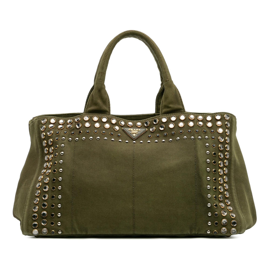 Prada Large Canvas Canapa Bijoux Tote