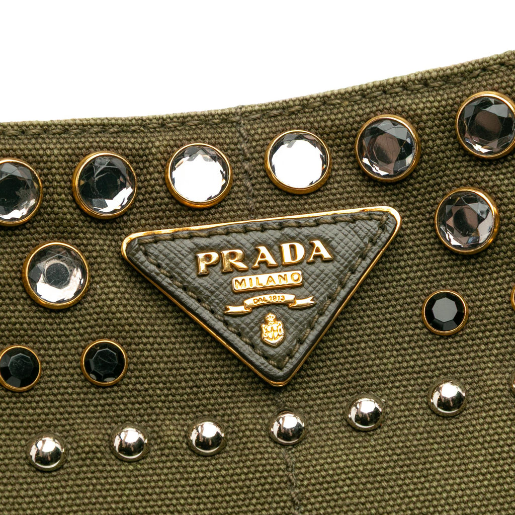 Prada Large Canvas Canapa Bijoux Tote