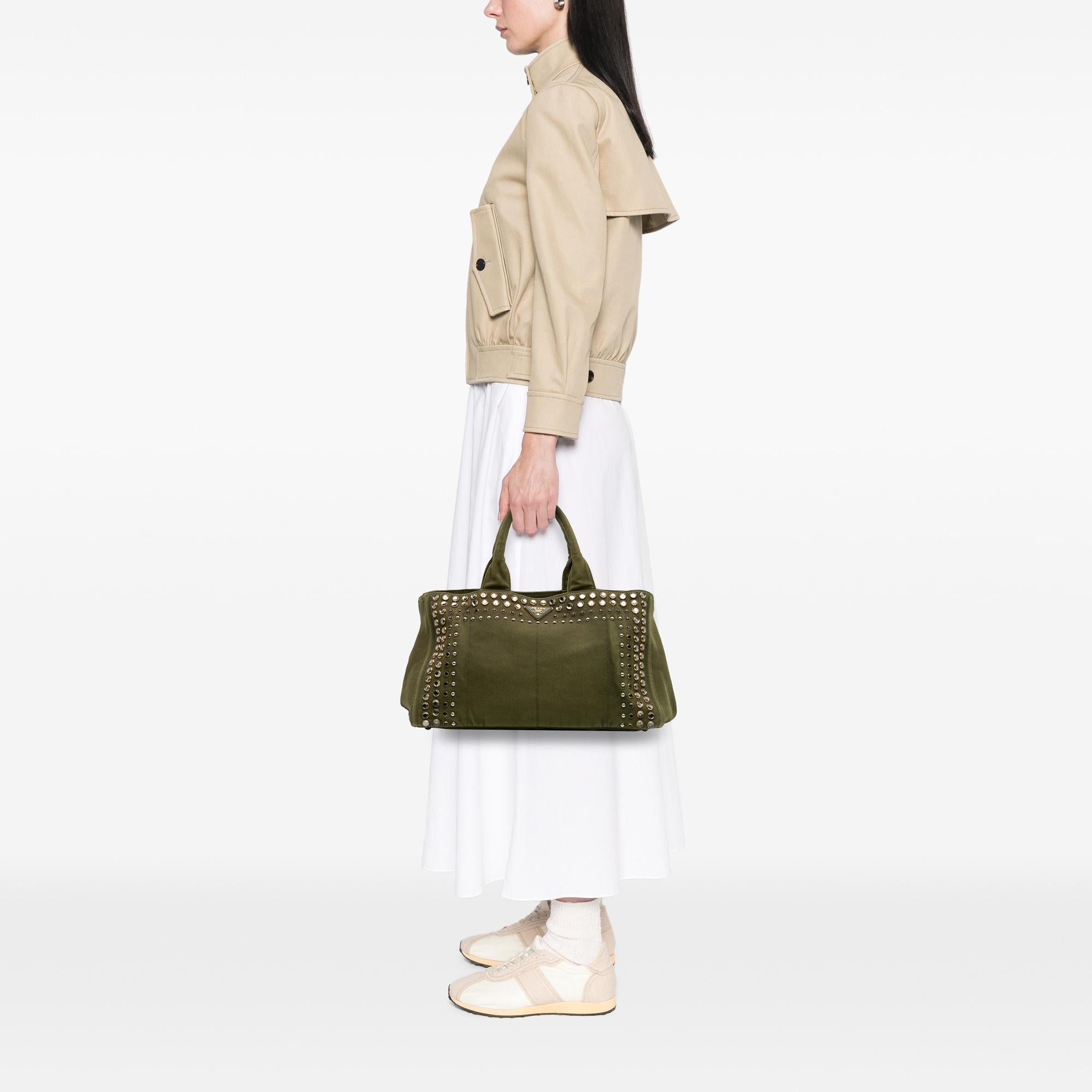Prada Large Canvas Canapa Bijoux Tote