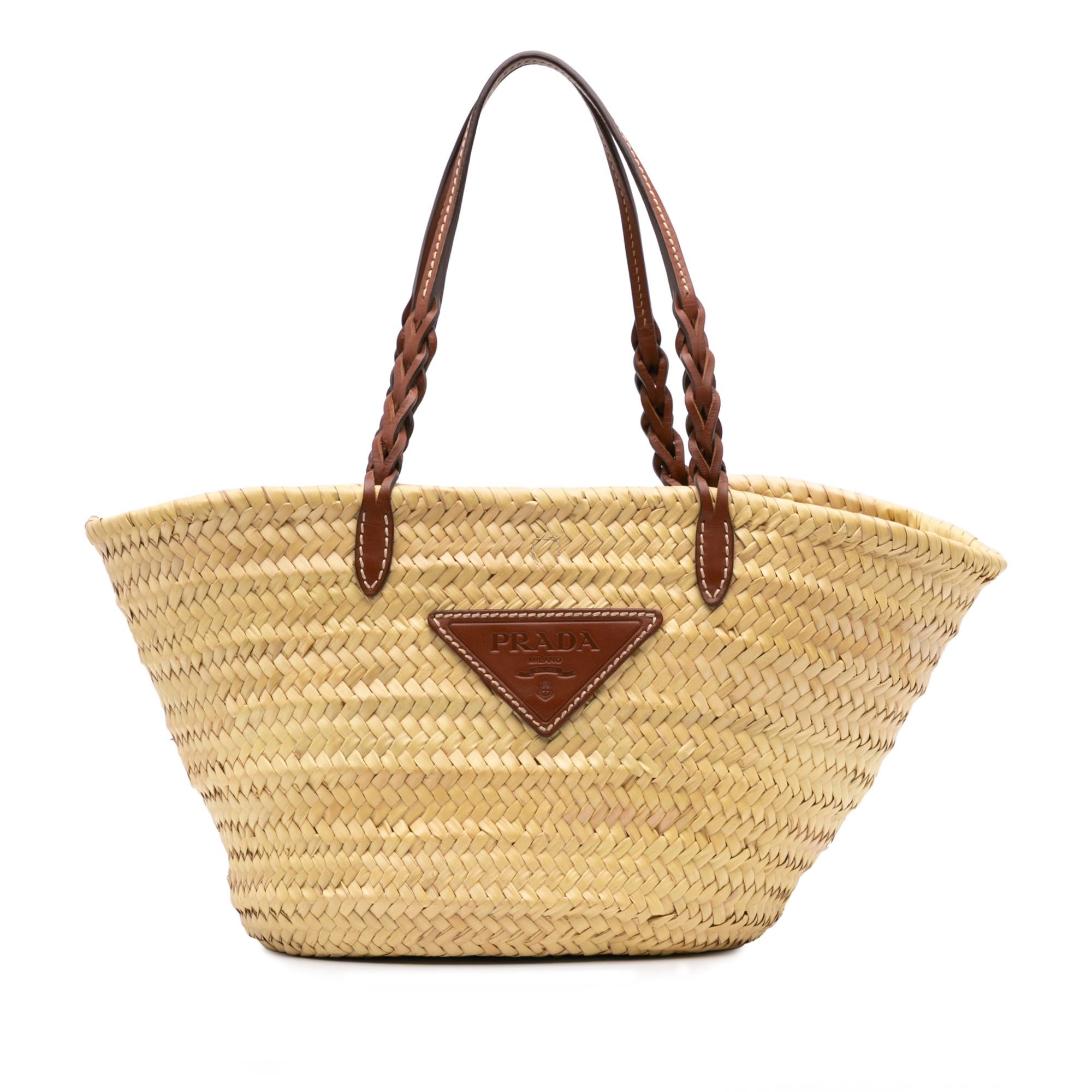 Prada Large Palmitto Vitello Basket Tote
