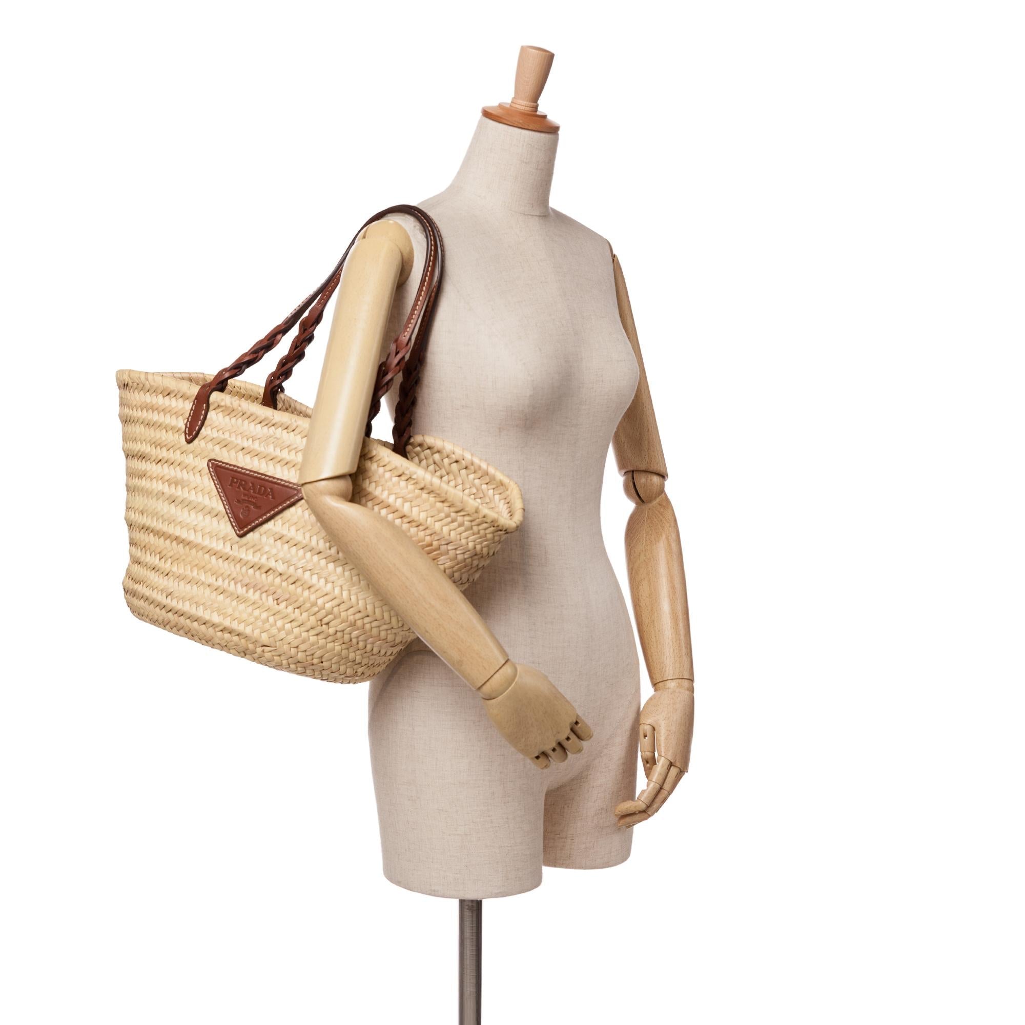 Prada Large Palmitto Vitello Basket Tote