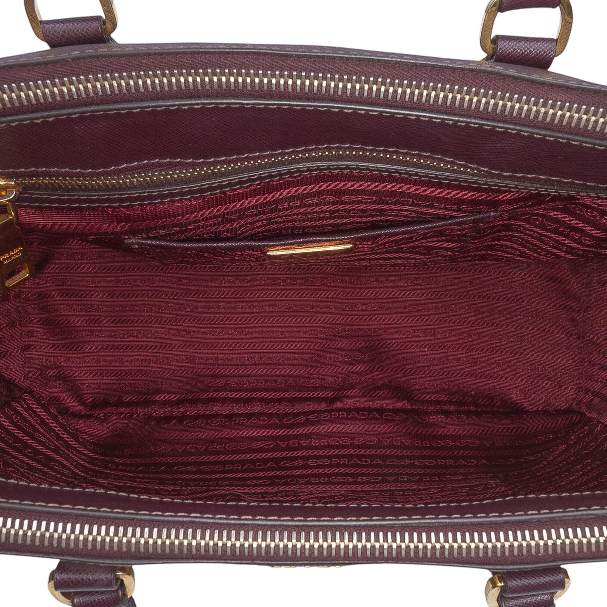 Prada Large Saffiano Lux Galleria Double Zip Tote