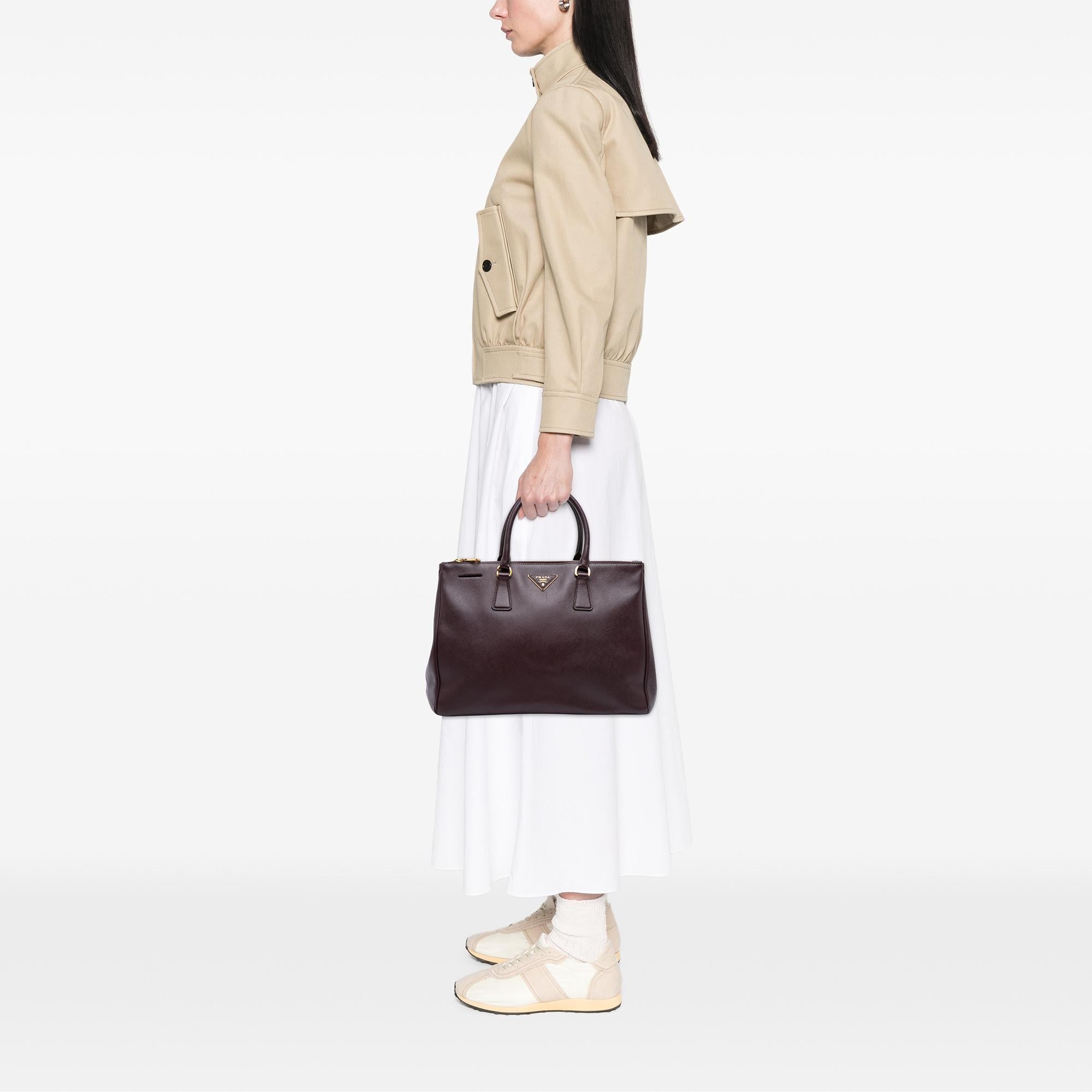 Prada Large Saffiano Lux Galleria Double Zip Tote