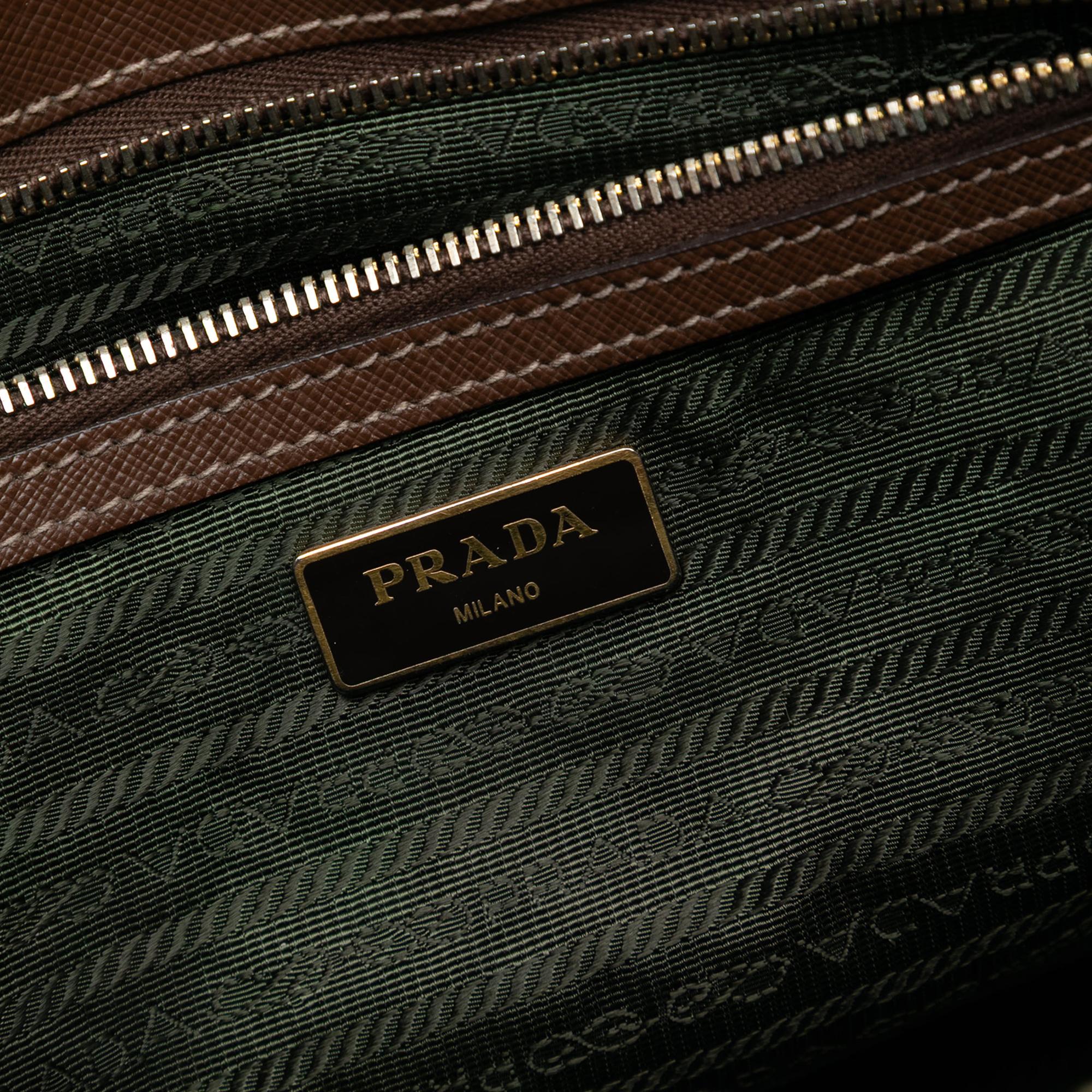 Prada Large Saffiano Lux Galleria Double Zip Tote
