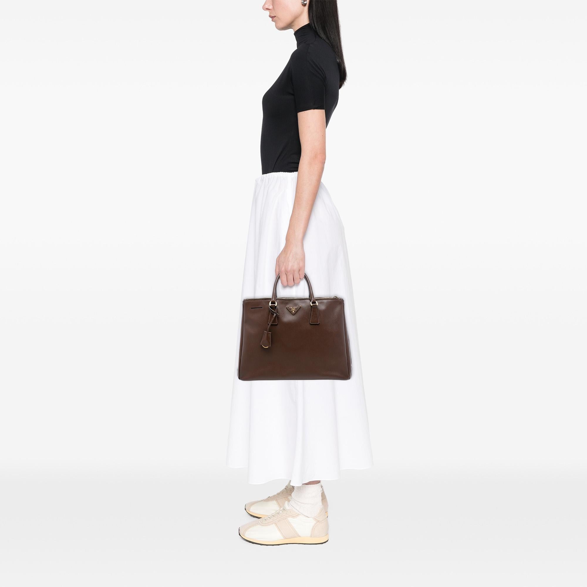 Prada Large Saffiano Lux Galleria Double Zip Tote