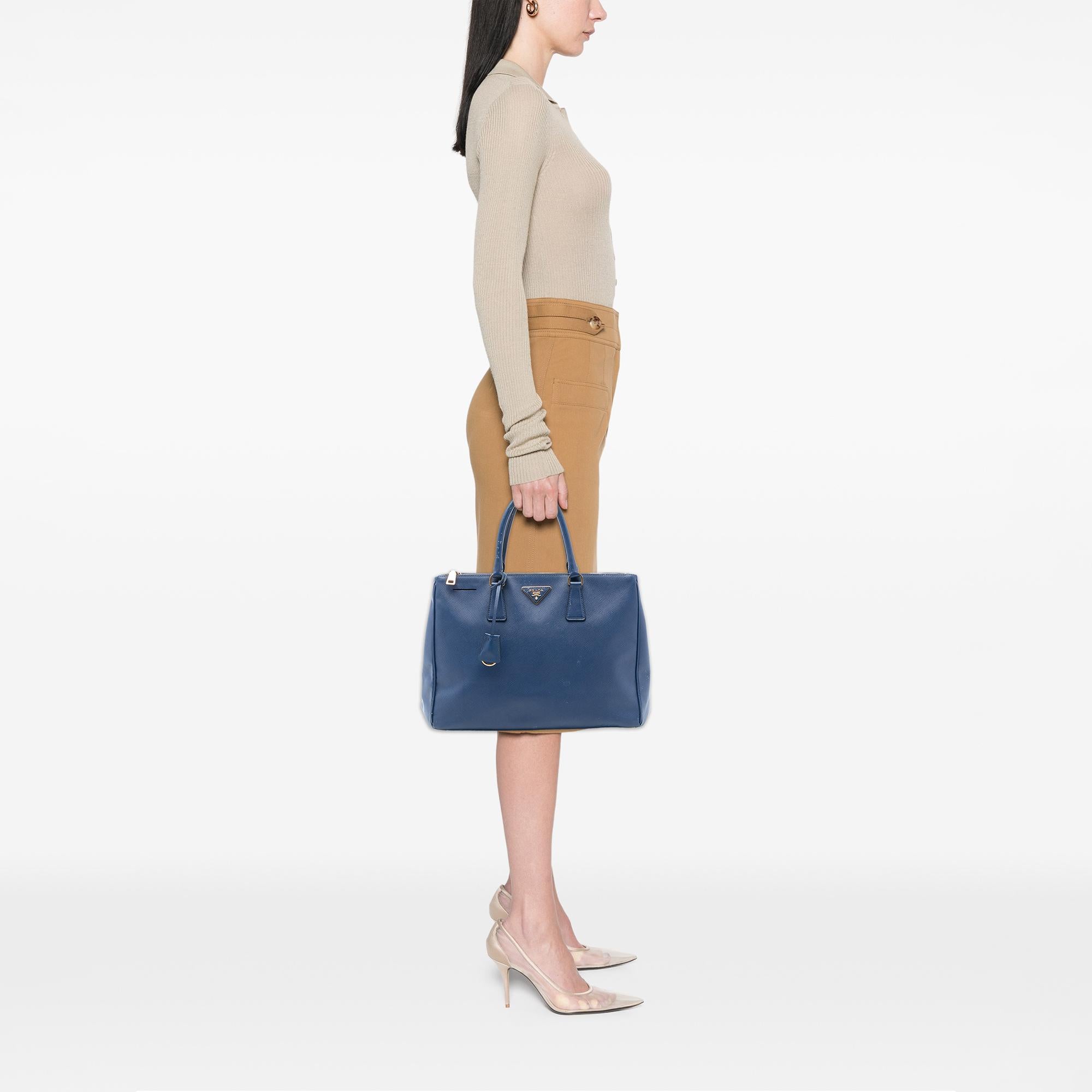 Prada Large Saffiano Lux Galleria Double Zip Tote