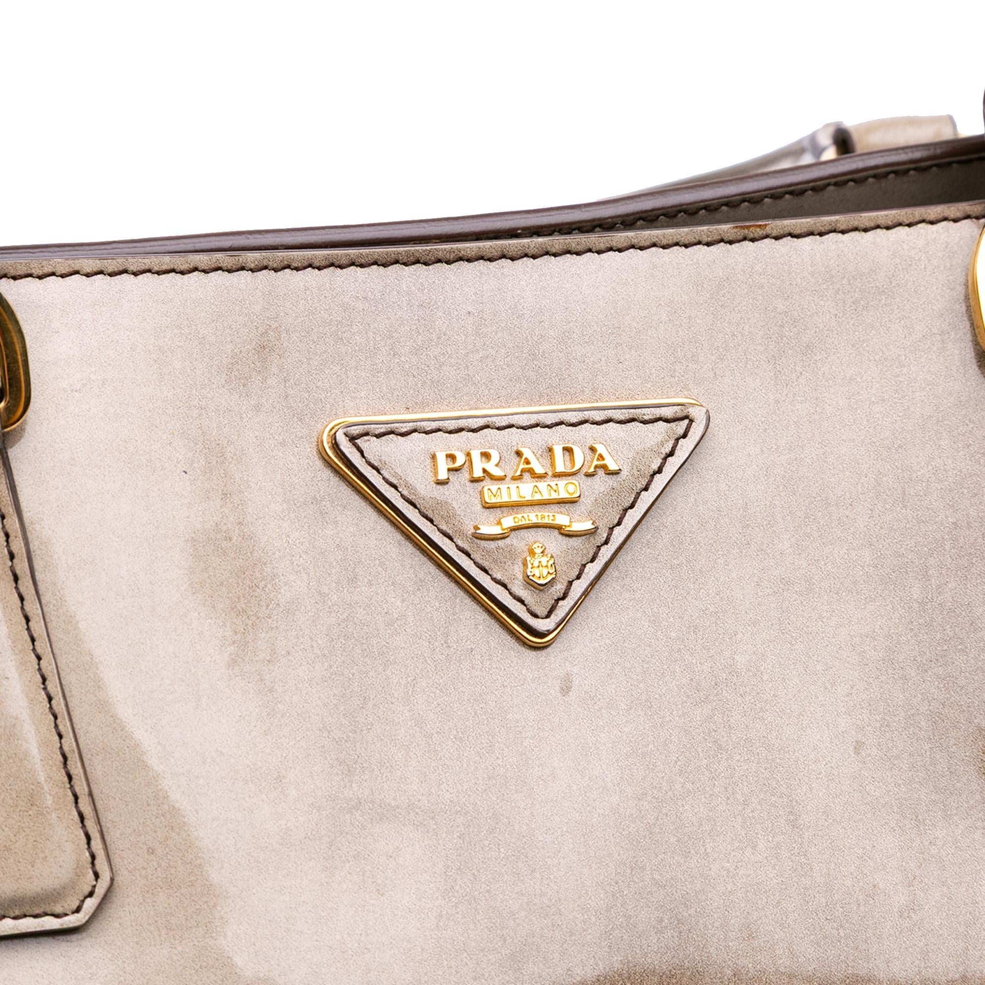 Prada Large Spazzolato Fume Galleria Tote