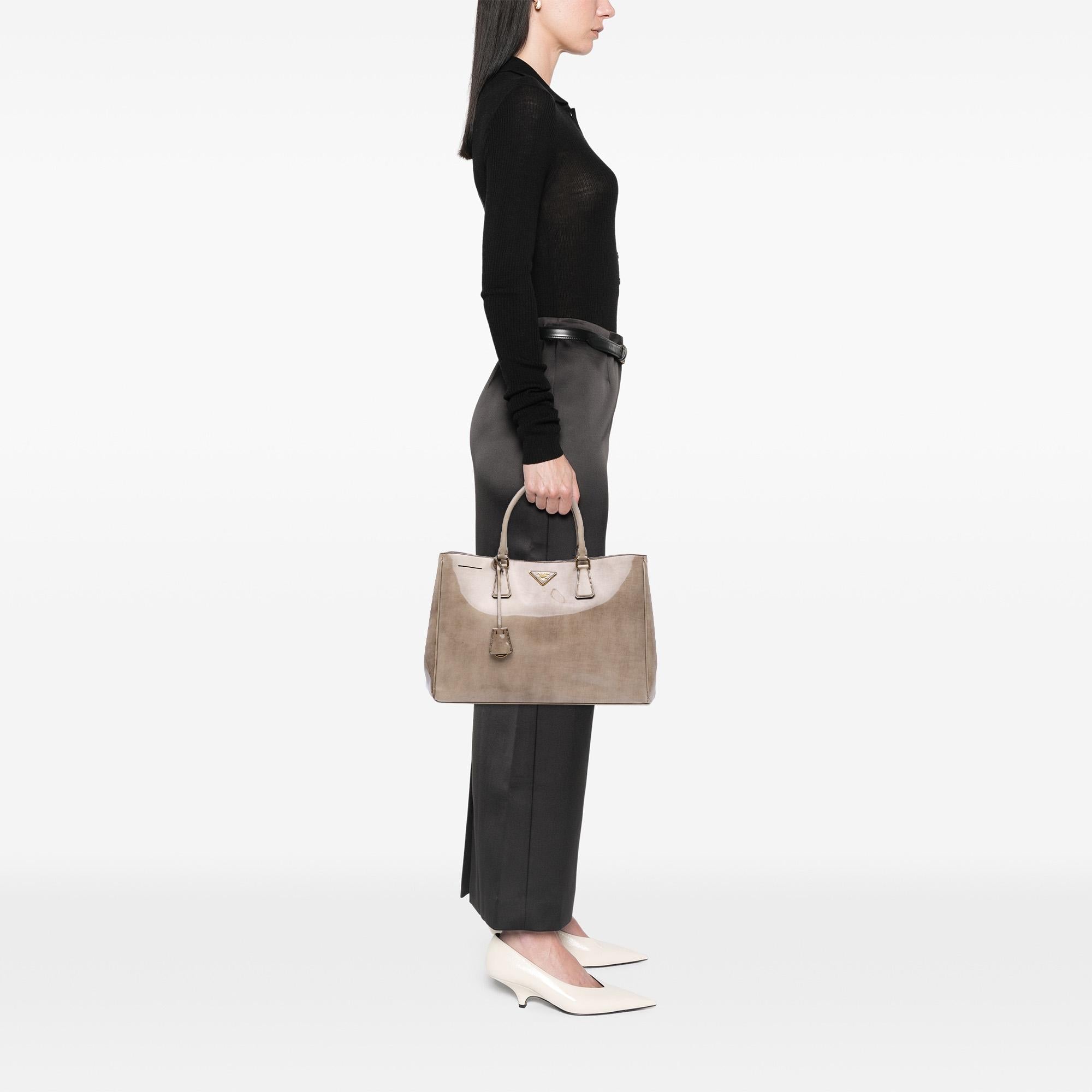 Prada Large Spazzolato Fume Galleria Tote