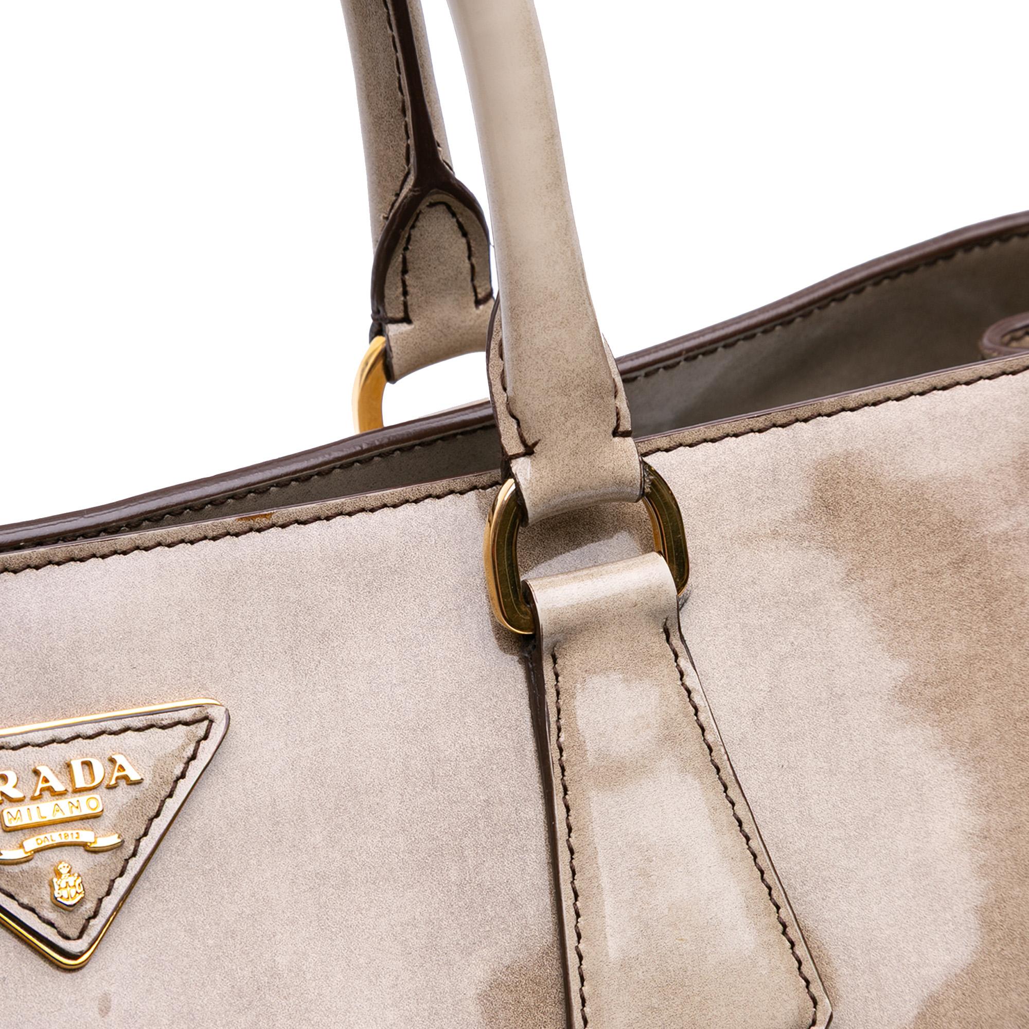 Prada Large Spazzolato Fume Galleria Tote