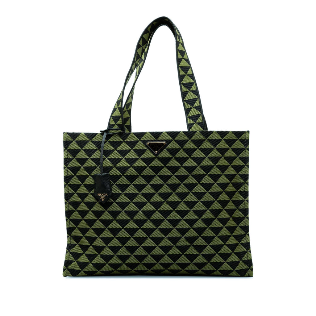 Prada Large Triangolo Jacquard Symbole Tote (SHG-YpY2Cg)