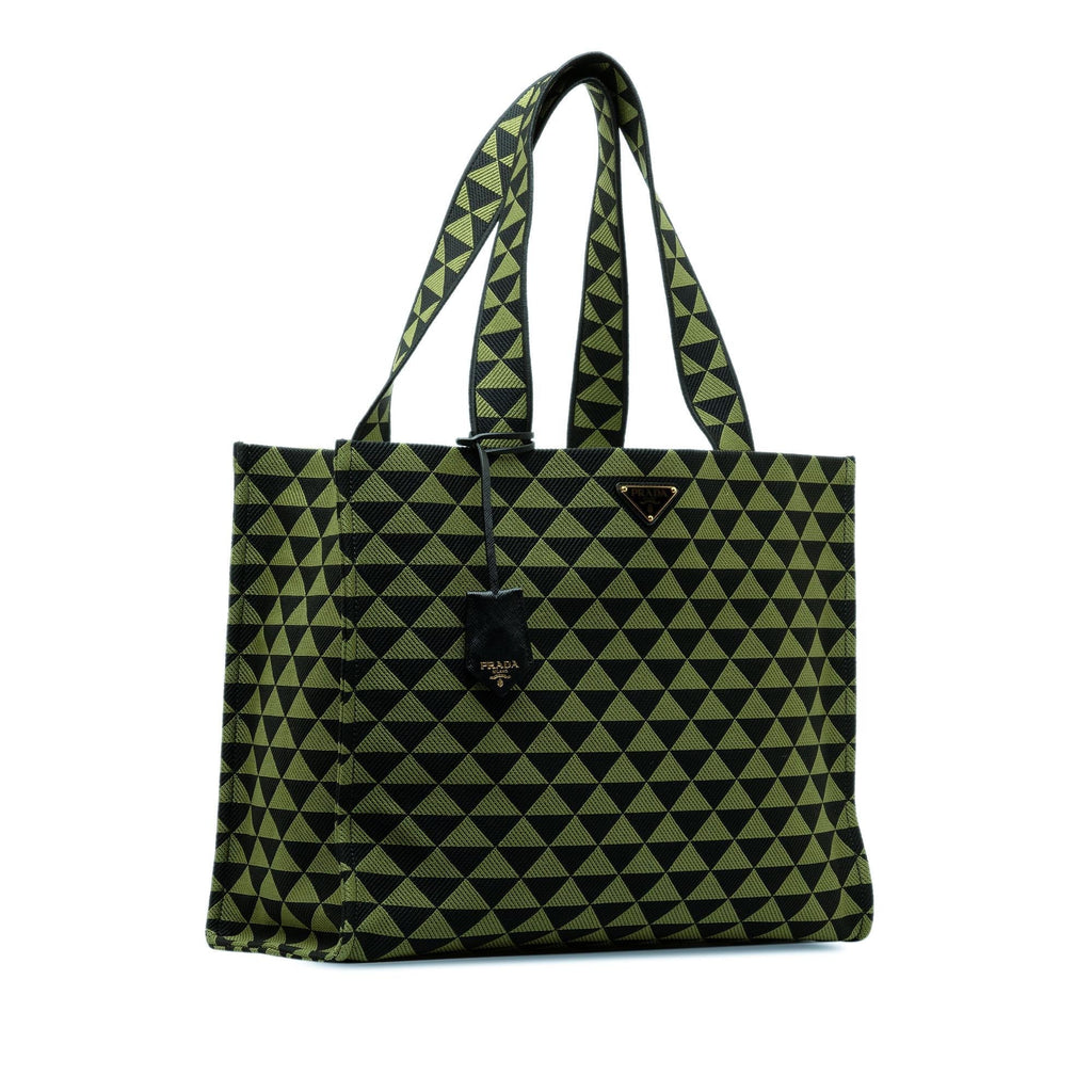 Prada Large Triangolo Jacquard Symbole Tote (SHG-YpY2Cg)