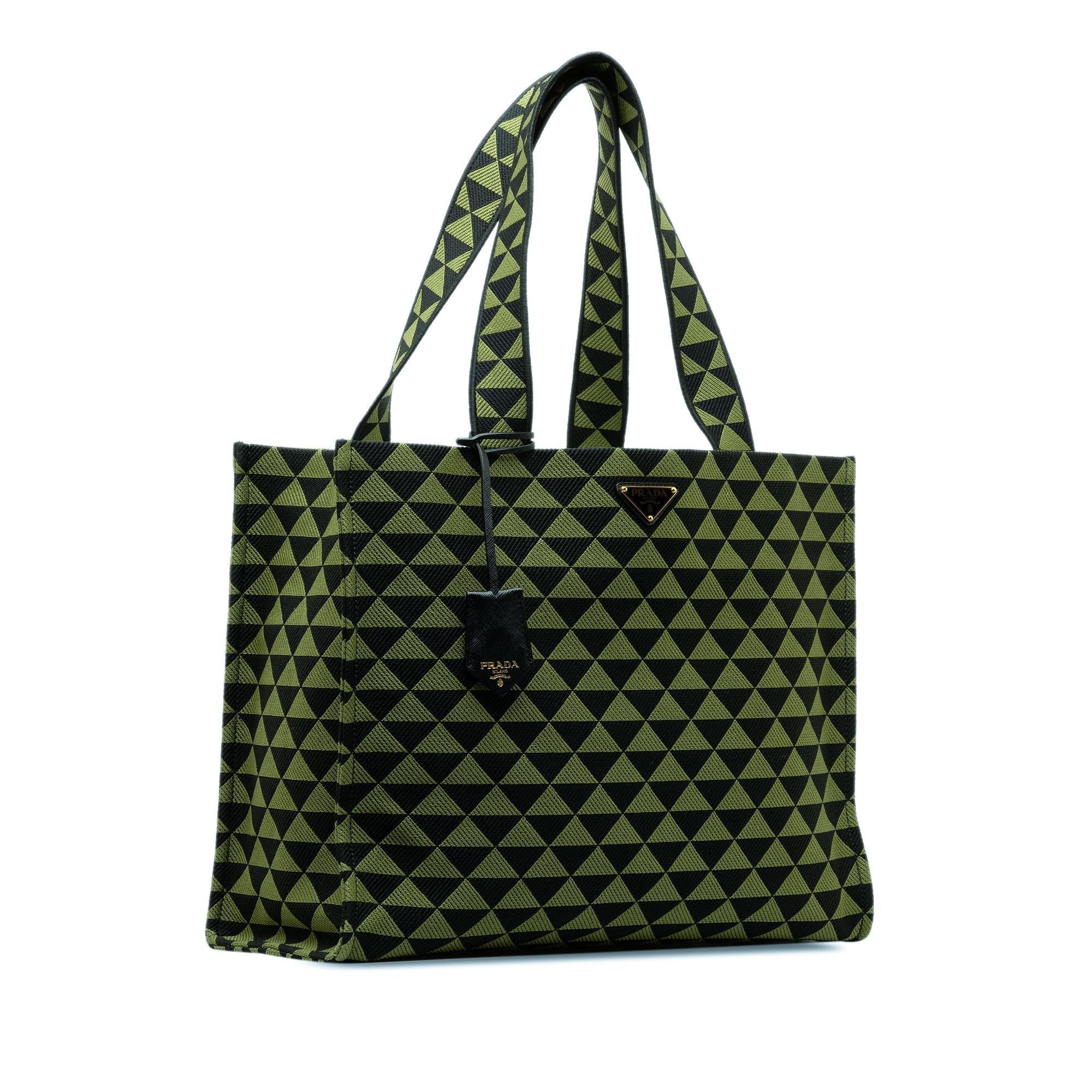 Prada Large Triangolo Jacquard Symbole Tote (SHG-YpY2Cg)