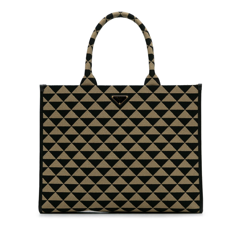 Prada Large Triangolo Jacquard Symbole Tote (SHG-8Nku9Q)