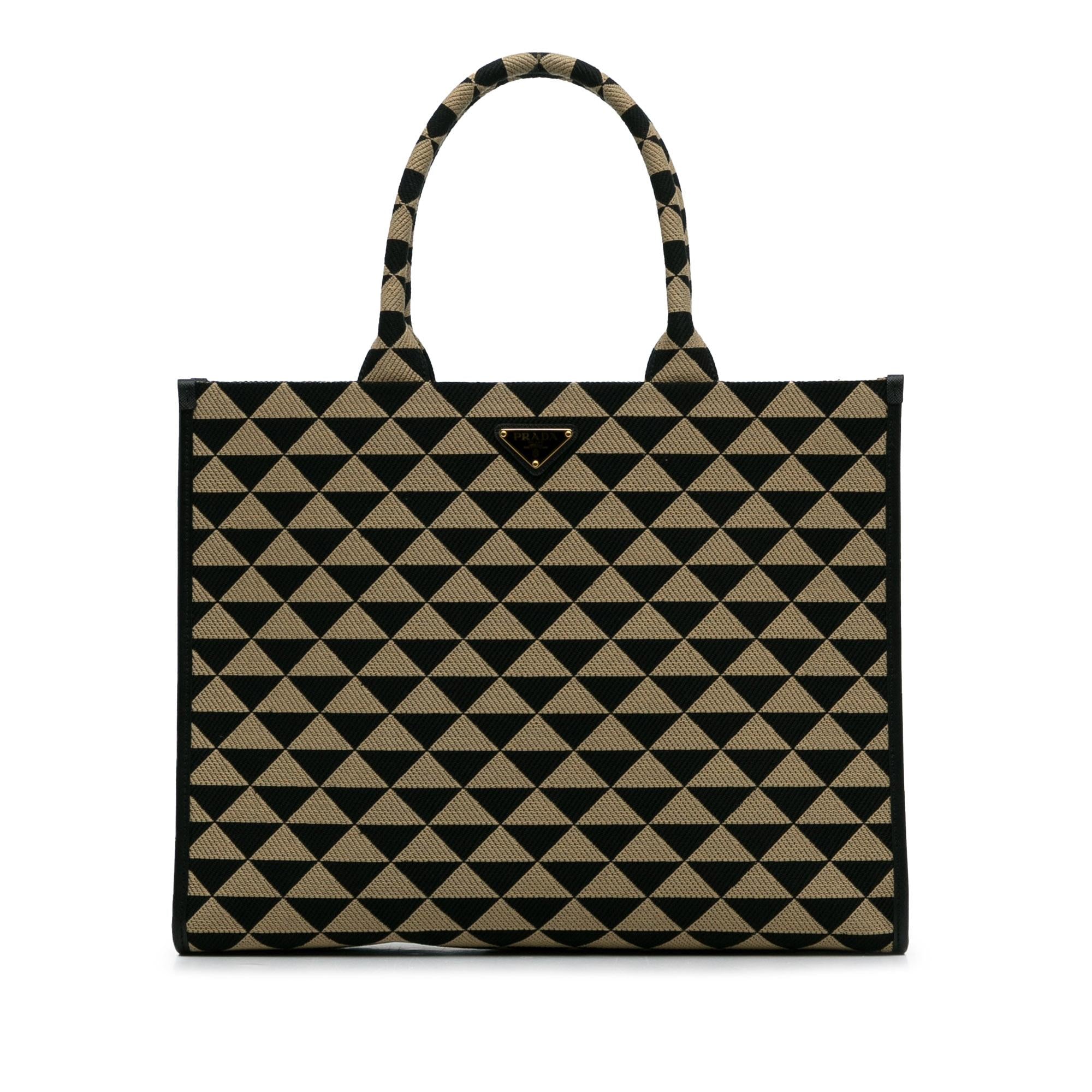 Prada Large Triangolo Jacquard Symbole Tote (SHG-8Nku9Q)