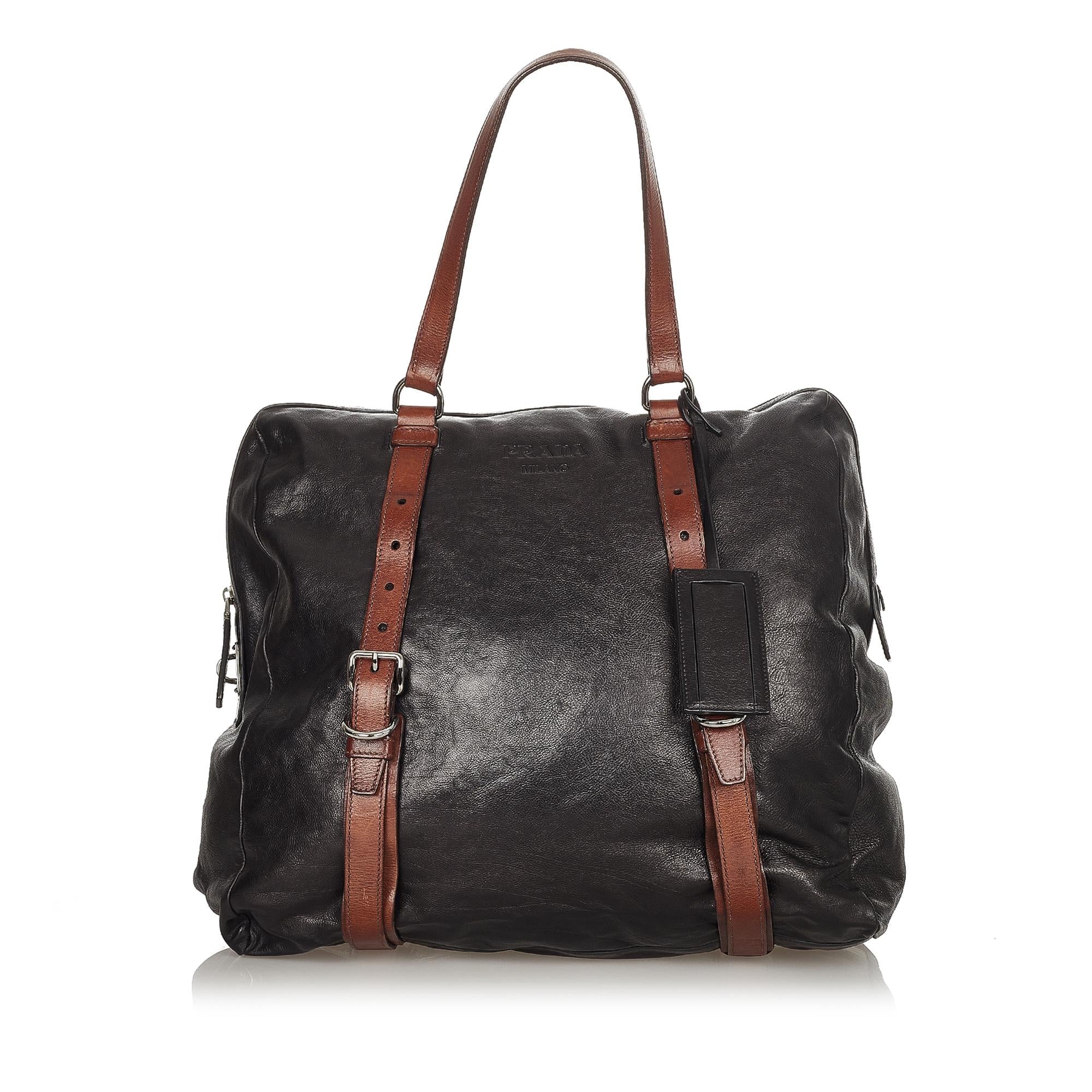 Prada Leather Tote Bag (SHG-32552)
