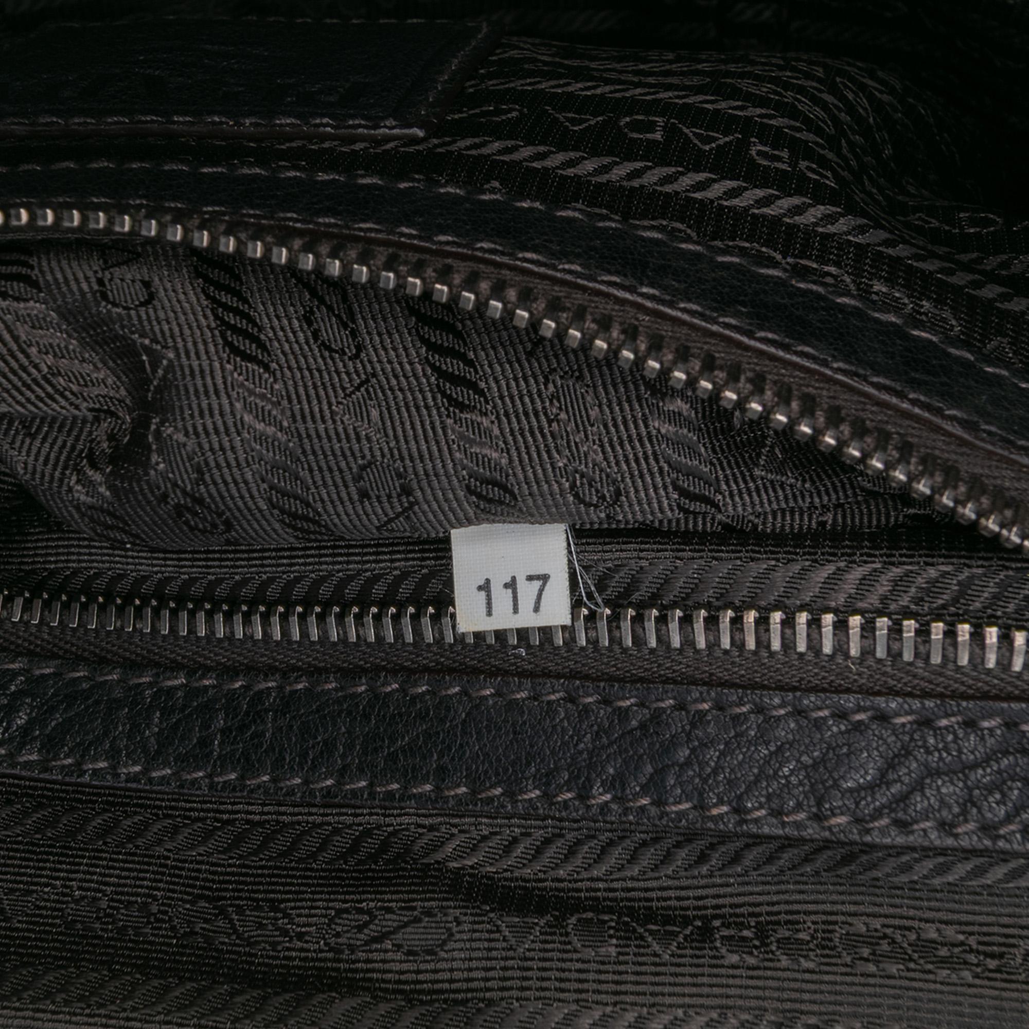 Prada Leather Trimmed Canvas Canapa Logo Frame Tote