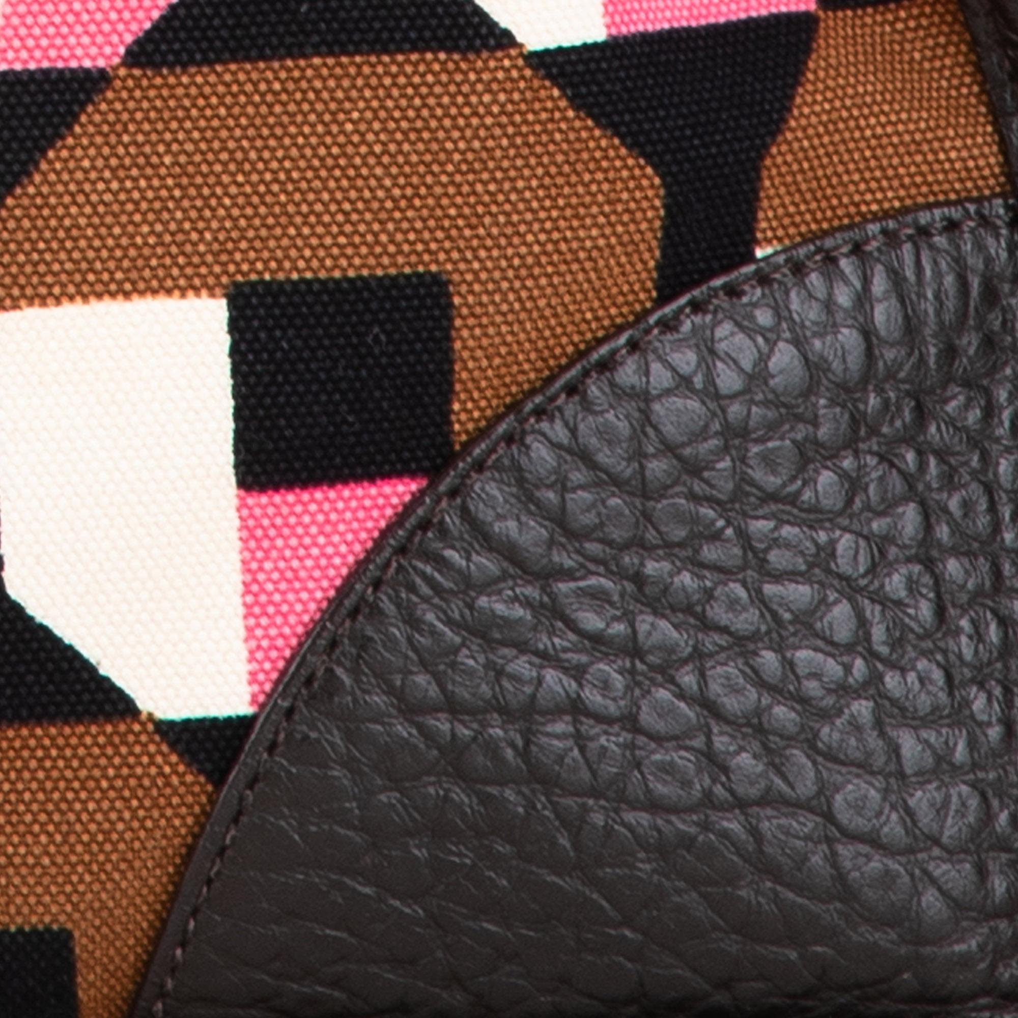 Prada Leather Trimmed Printed Canvas Tote