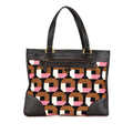 Prada Leather Trimmed Printed Canvas Tote
