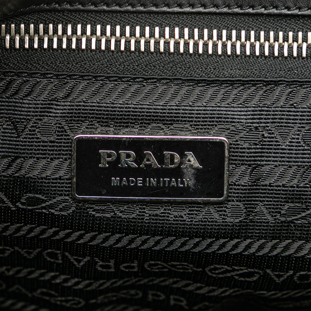 Prada Leather Trimmed Tessuto Tote