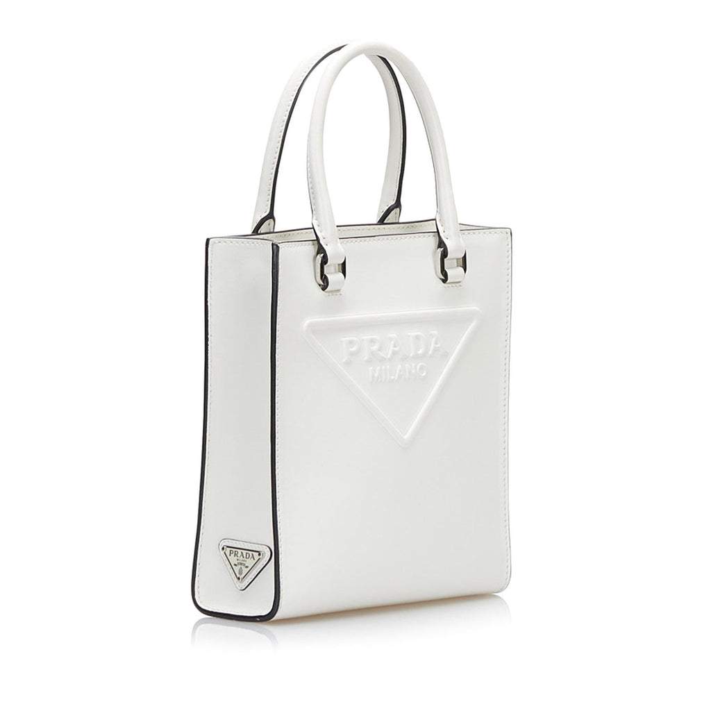 Prada Logo Embossed Mini Tote (SHG-36423)