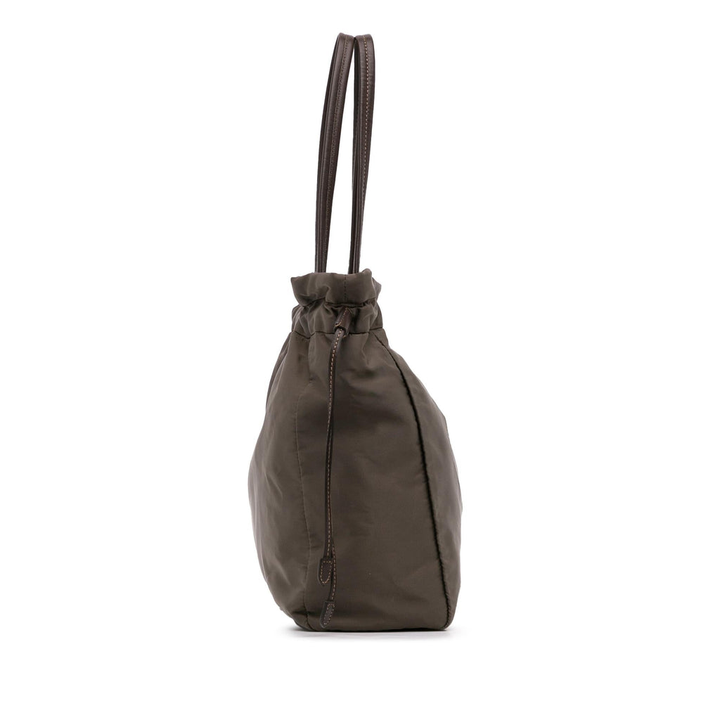 Prada Logo Tessuto Drawstring Tote Bag (SHG-iYPFwY)