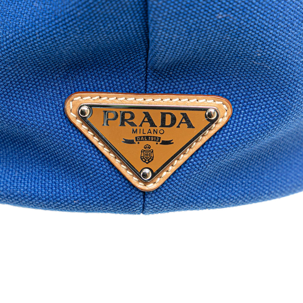 Prada Medium Canvas Canapa Logo Convertible Shopping Tote