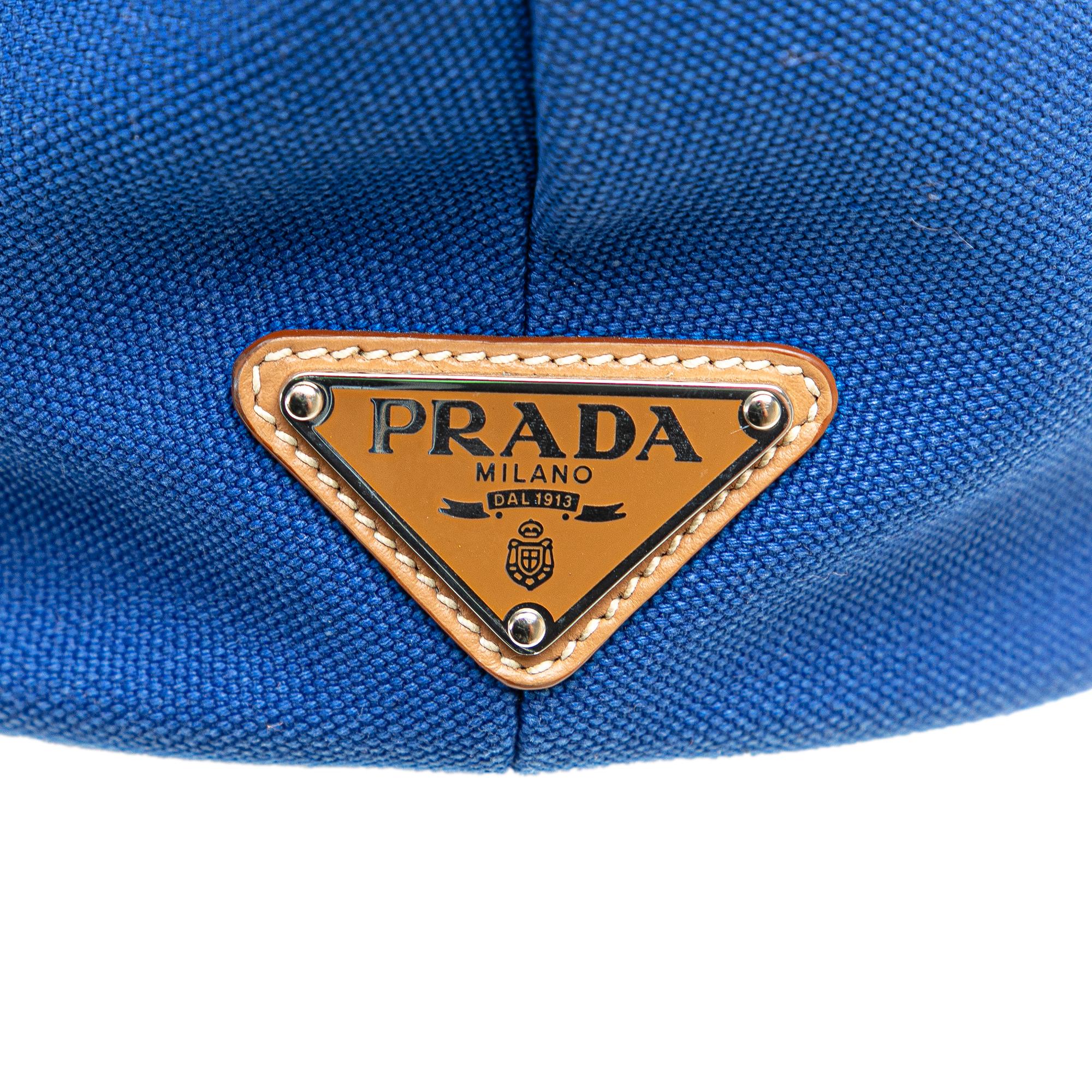 Prada Medium Canvas Canapa Logo Convertible Shopping Tote