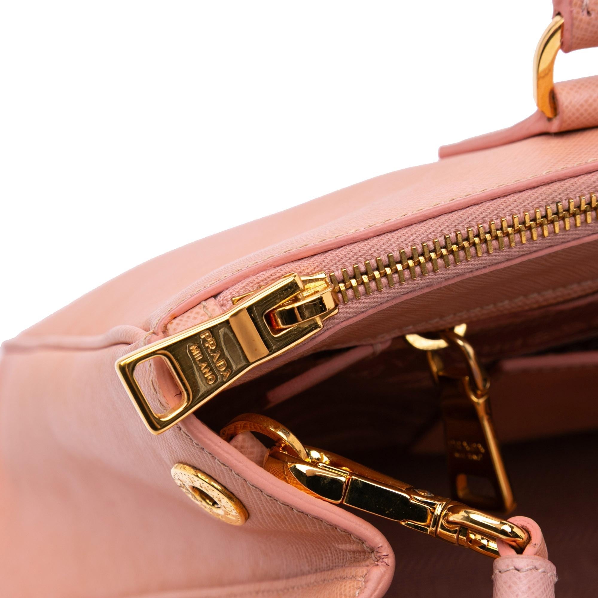 Prada Medium Saffiano Lux Galleria Double Zip Tote