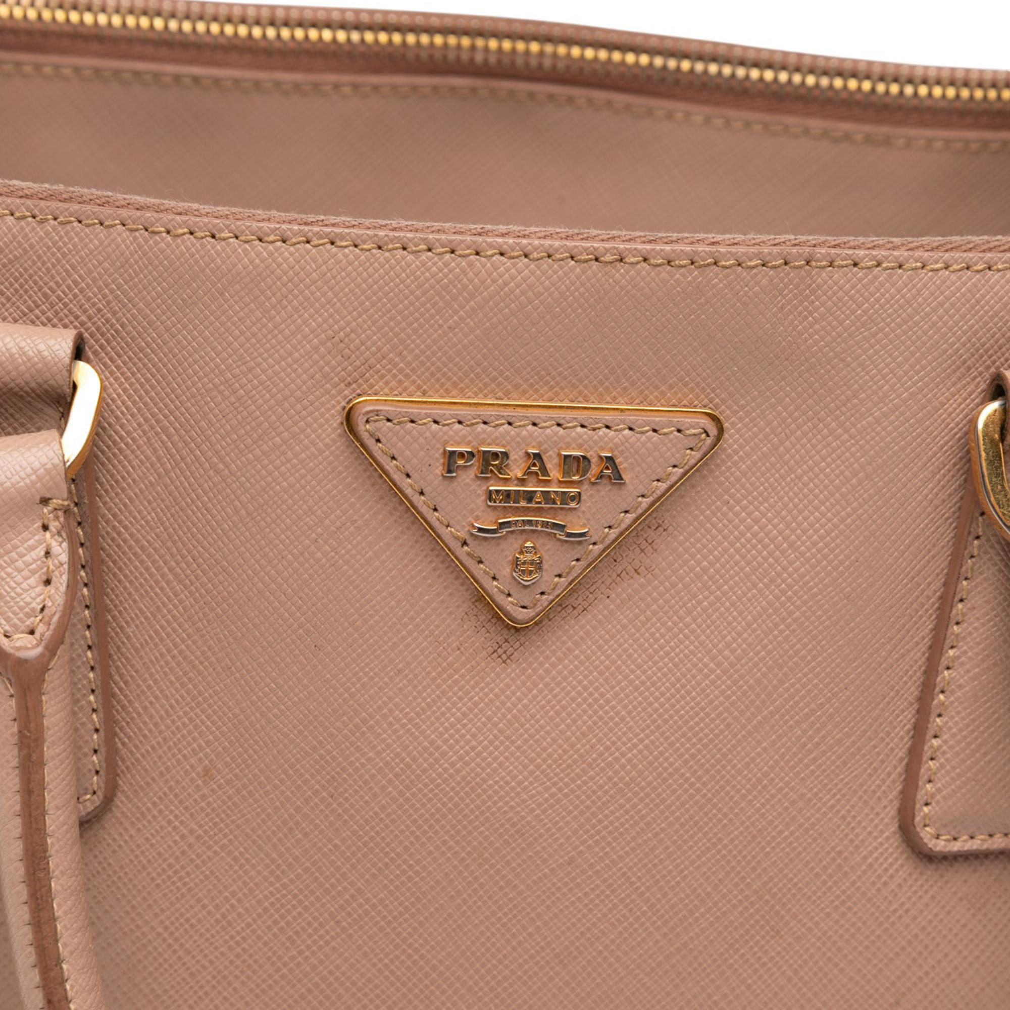 Prada Medium Saffiano Lux Galleria Double Zip Tote
