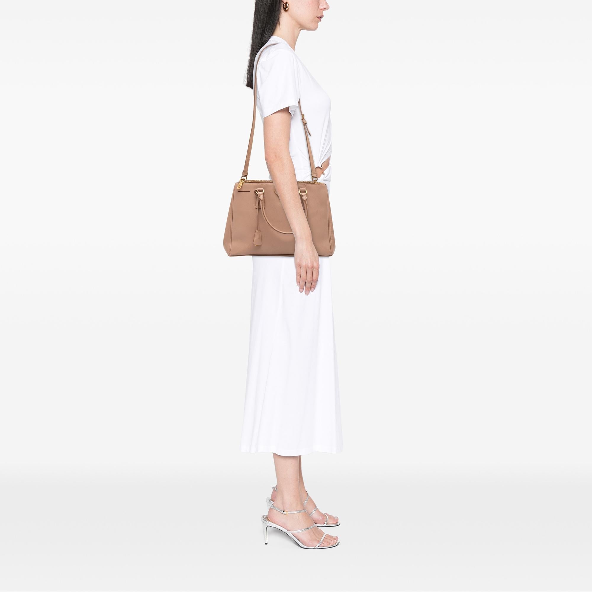 Prada Medium Saffiano Lux Galleria Double Zip Tote