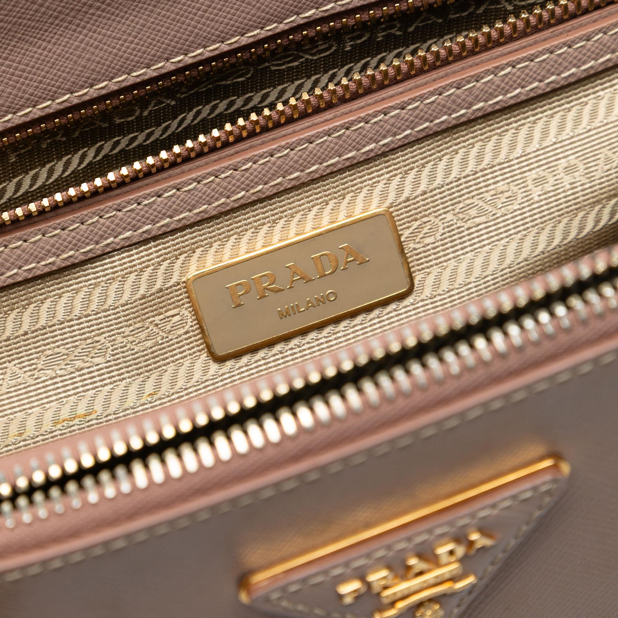 Prada Medium Saffiano Lux Galleria Double Zip Tote