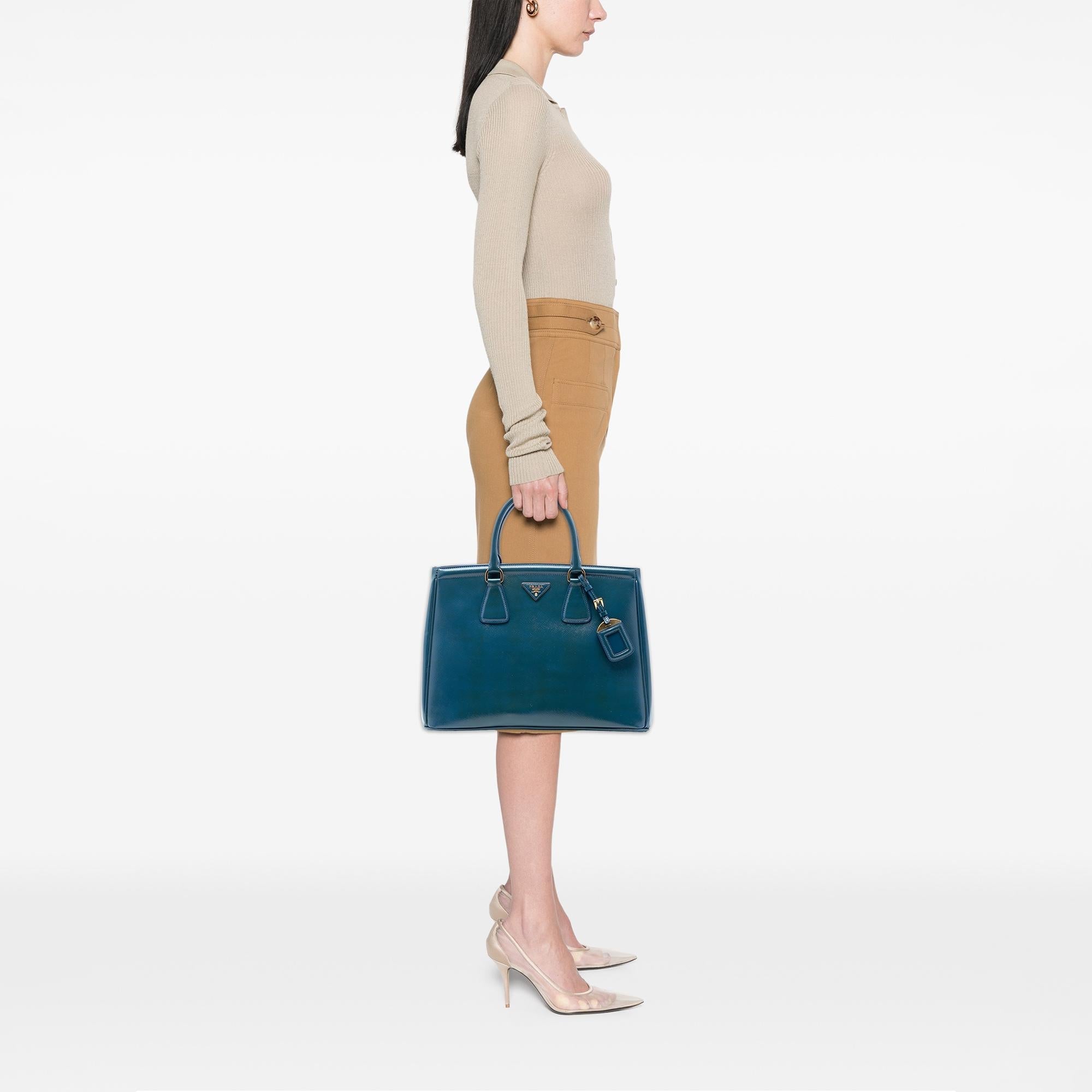 Prada Medium Saffiano Vernice Parabole Tote