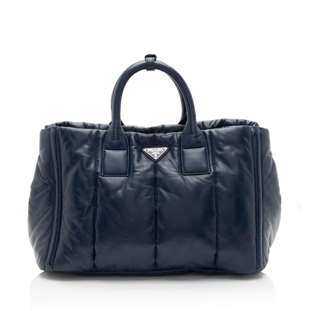 Prada Nappa Leather Quilted Bomber Tote (SHF-7Nco1H)