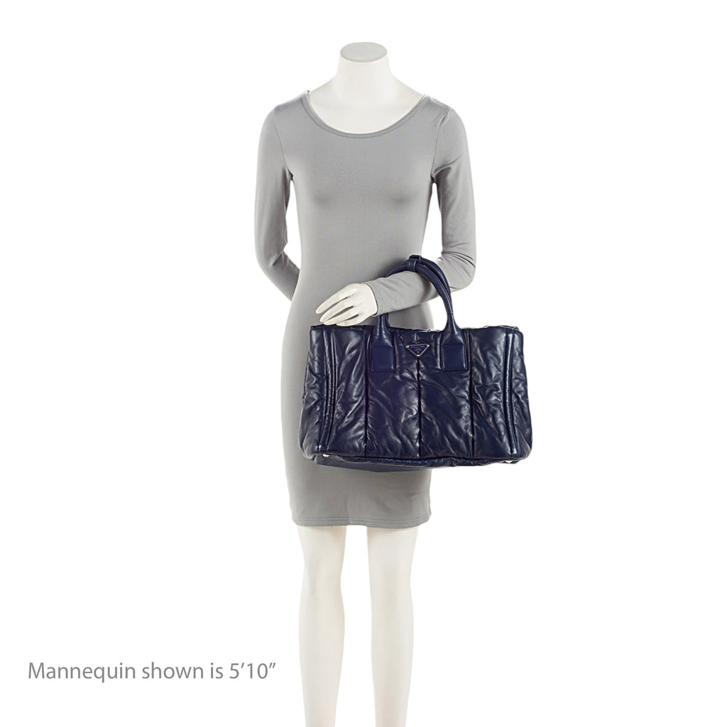 Prada Nappa Leather Quilted Bomber Tote (SHF-7Nco1H)