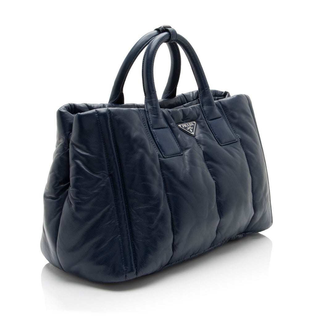 Prada Nappa Leather Quilted Bomber Tote (SHF-7Nco1H)