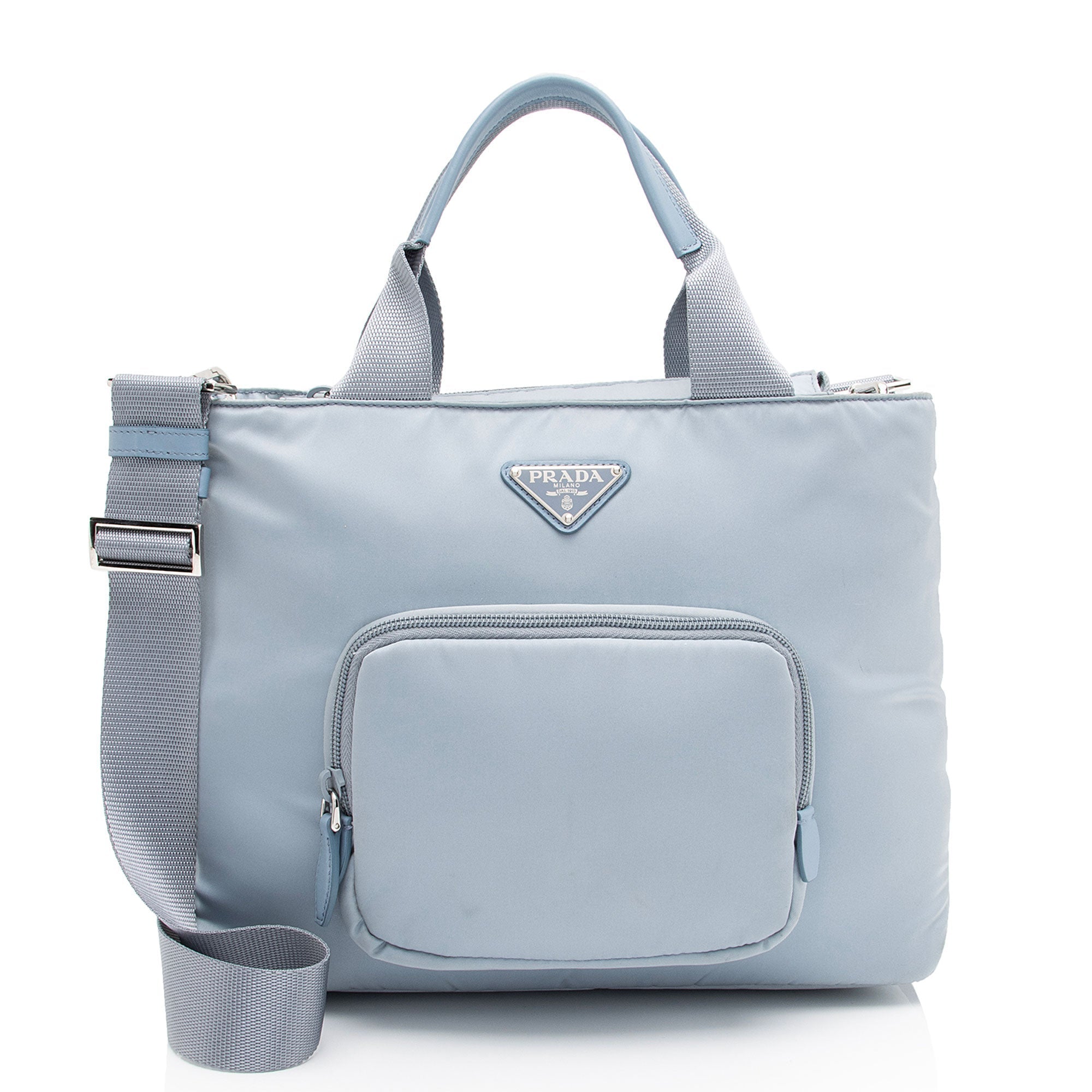 Prada Padded Re-Nylon Front Pocket Tote (SHF-GP11OG)