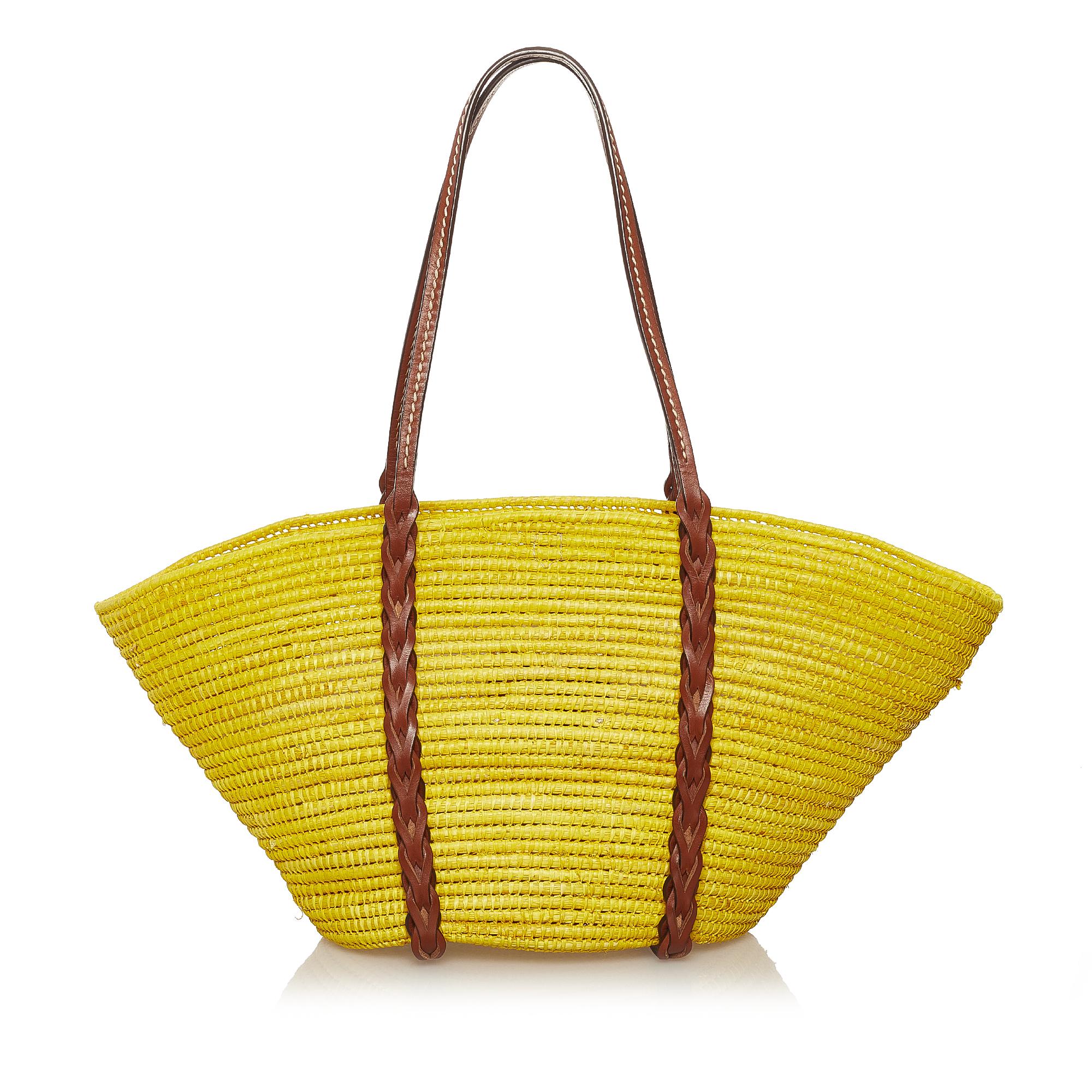 Prada Raffia Basket Tote Bag (SHG-36698)