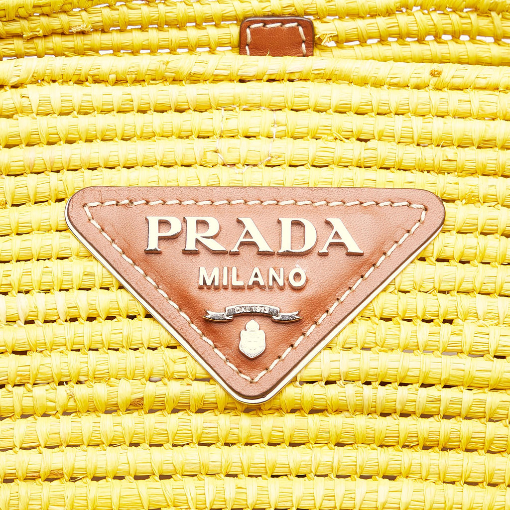 Prada Raffia Basket Tote Bag (SHG-36698)