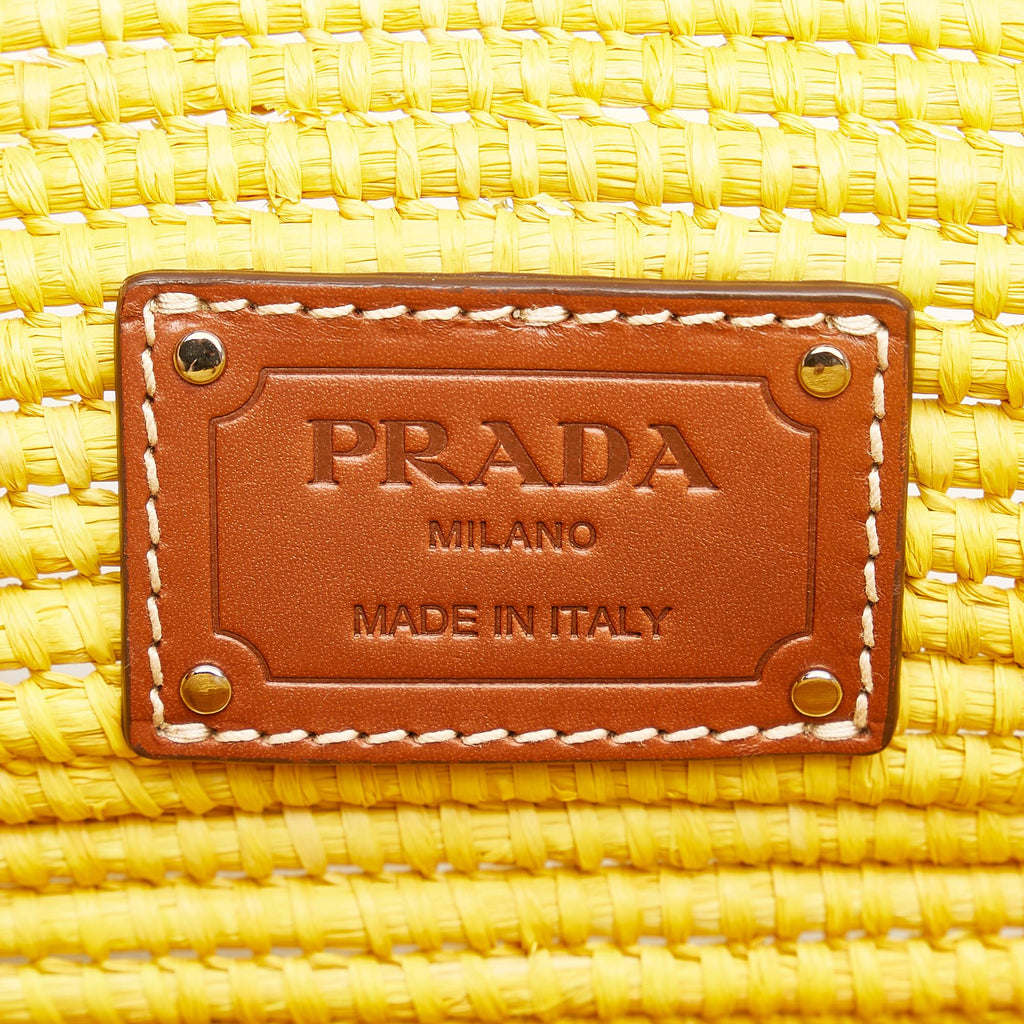 Prada Raffia Basket Tote Bag (SHG-36698)