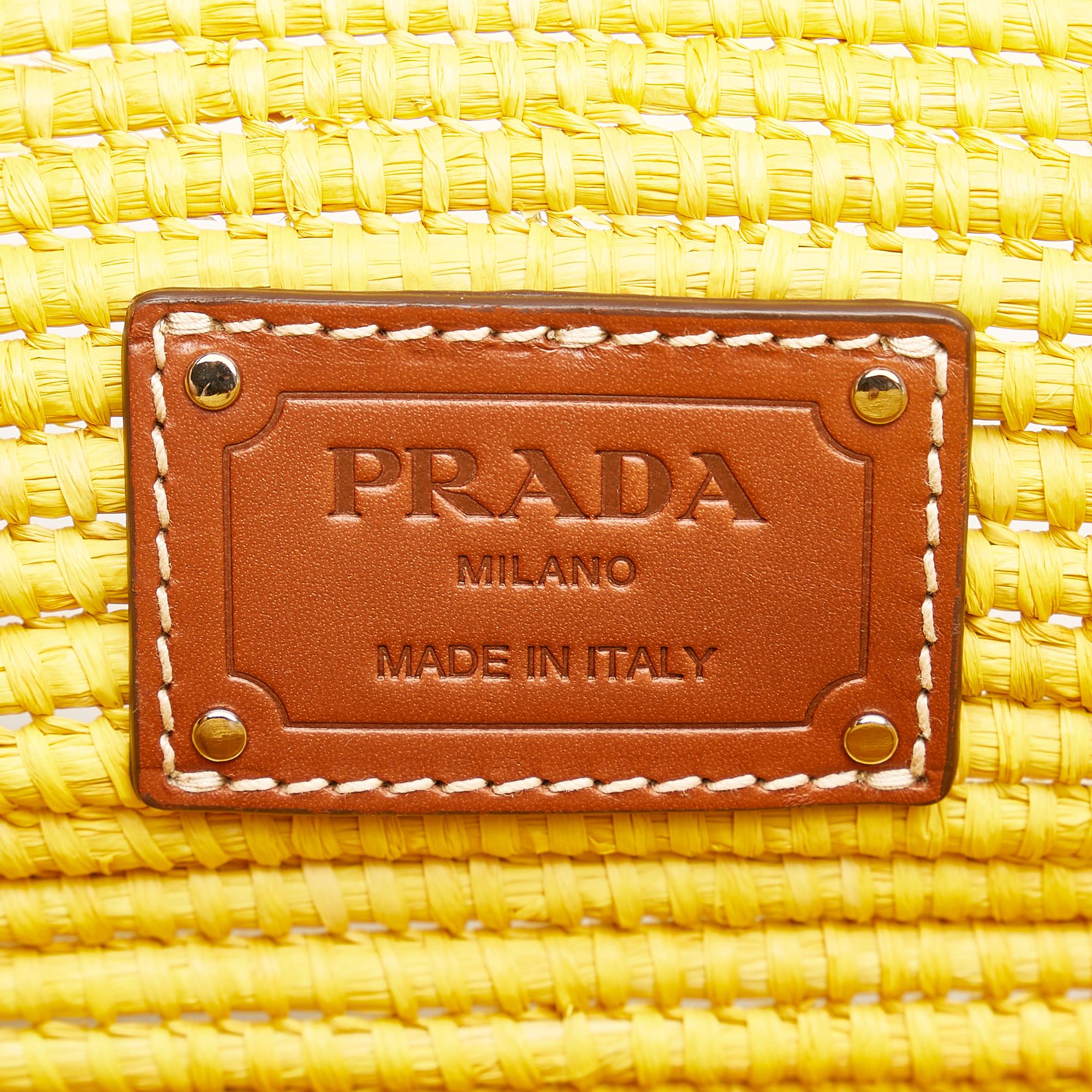 Prada Raffia Basket Tote Bag (SHG-36698)
