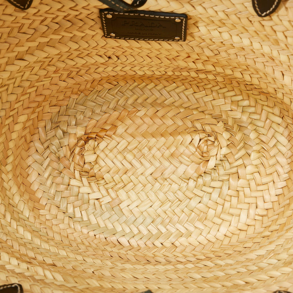 Prada Raffia Basket Tote (SHG-Uy1FGj)
