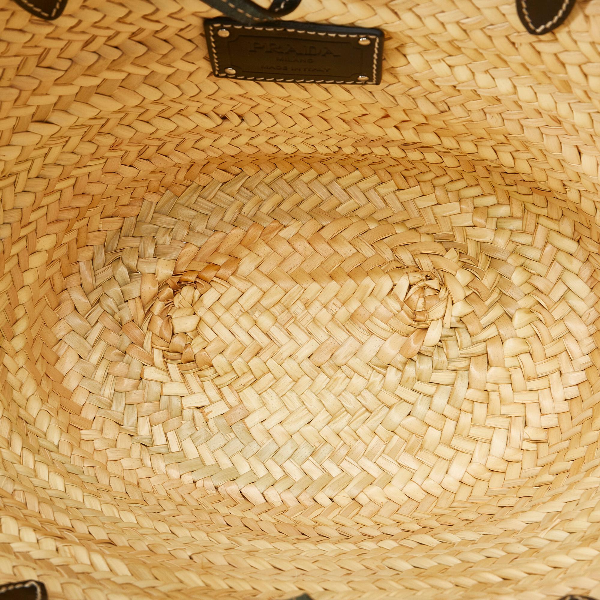 Prada Raffia Basket Tote (SHG-Uy1FGj)