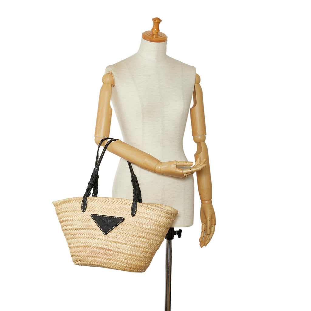 Prada Raffia Basket Tote (SHG-Uy1FGj)
