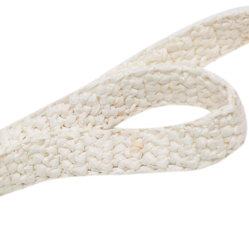 Prada Raffia Effect Crochet Logo Embroidered Tote
