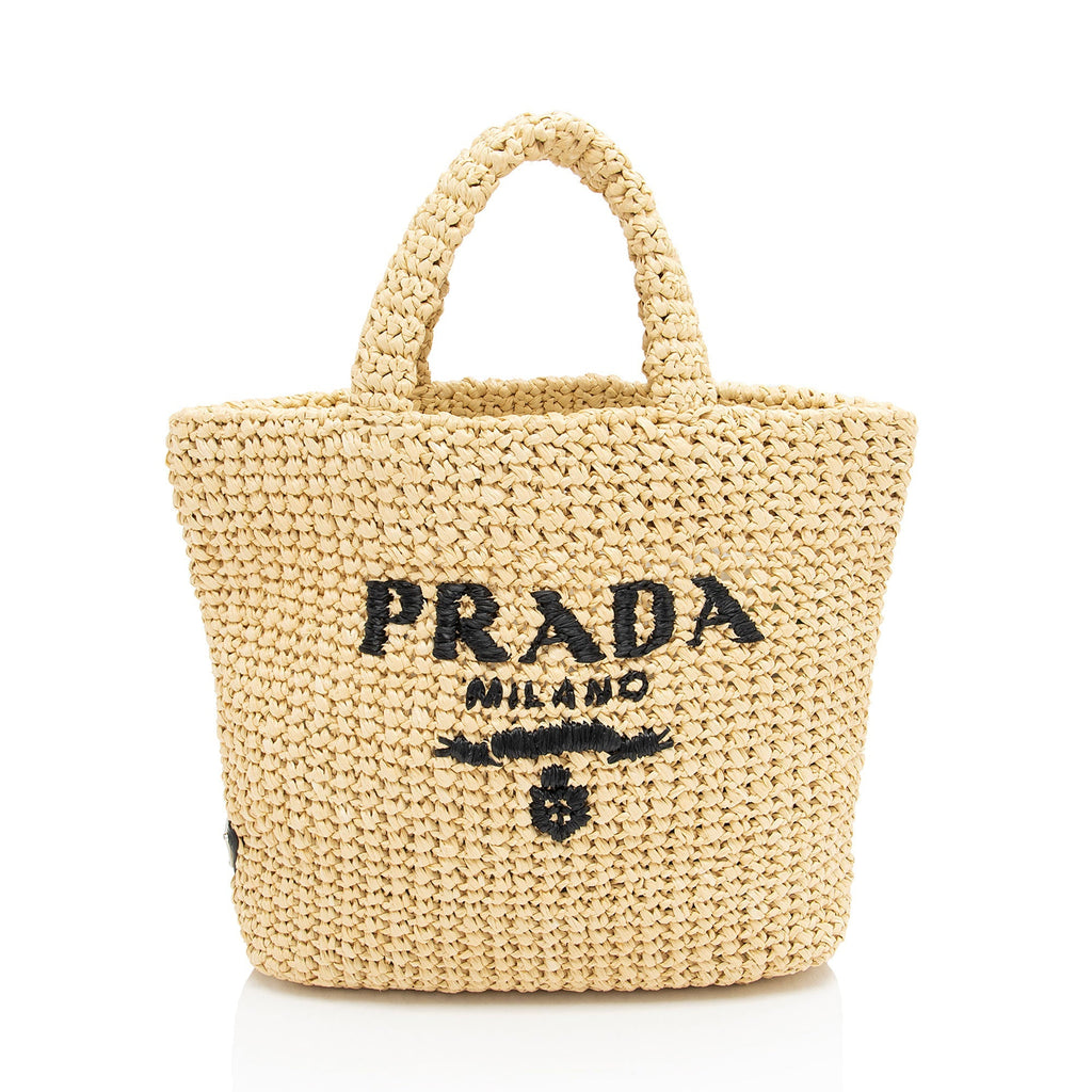Prada Raffia Logo Small Tote (SHF-AWFY3O)