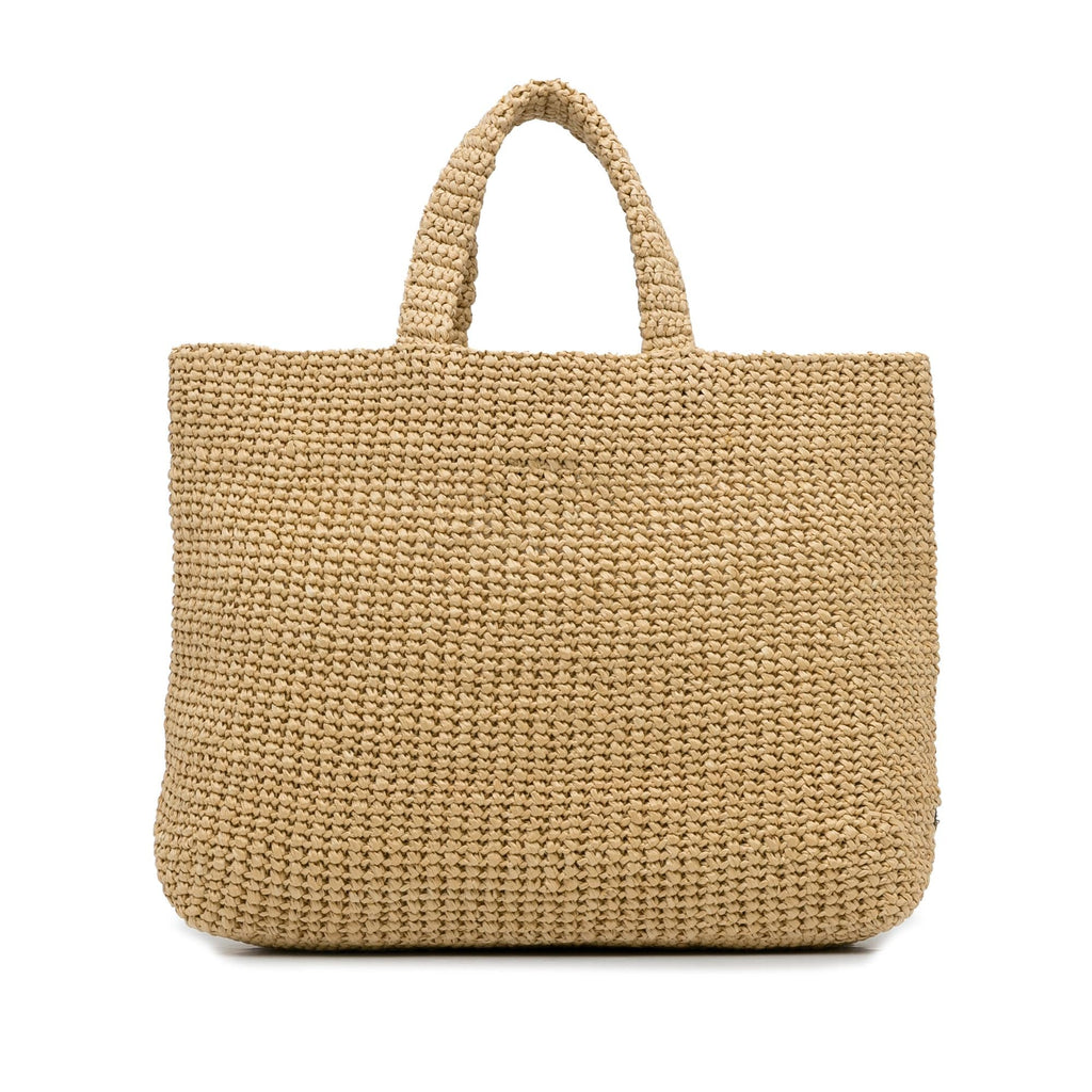 Prada Raffia Logo Tote Bag (SHG-ZnBIpP)