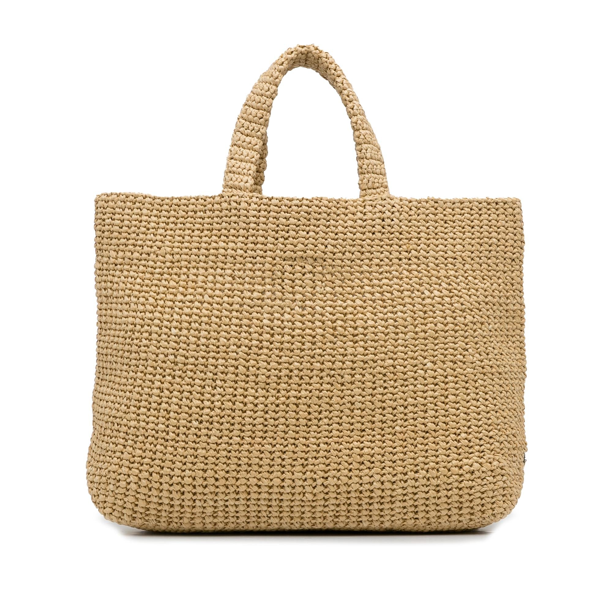 Prada Raffia Logo Tote Bag (SHG-ZnBIpP)